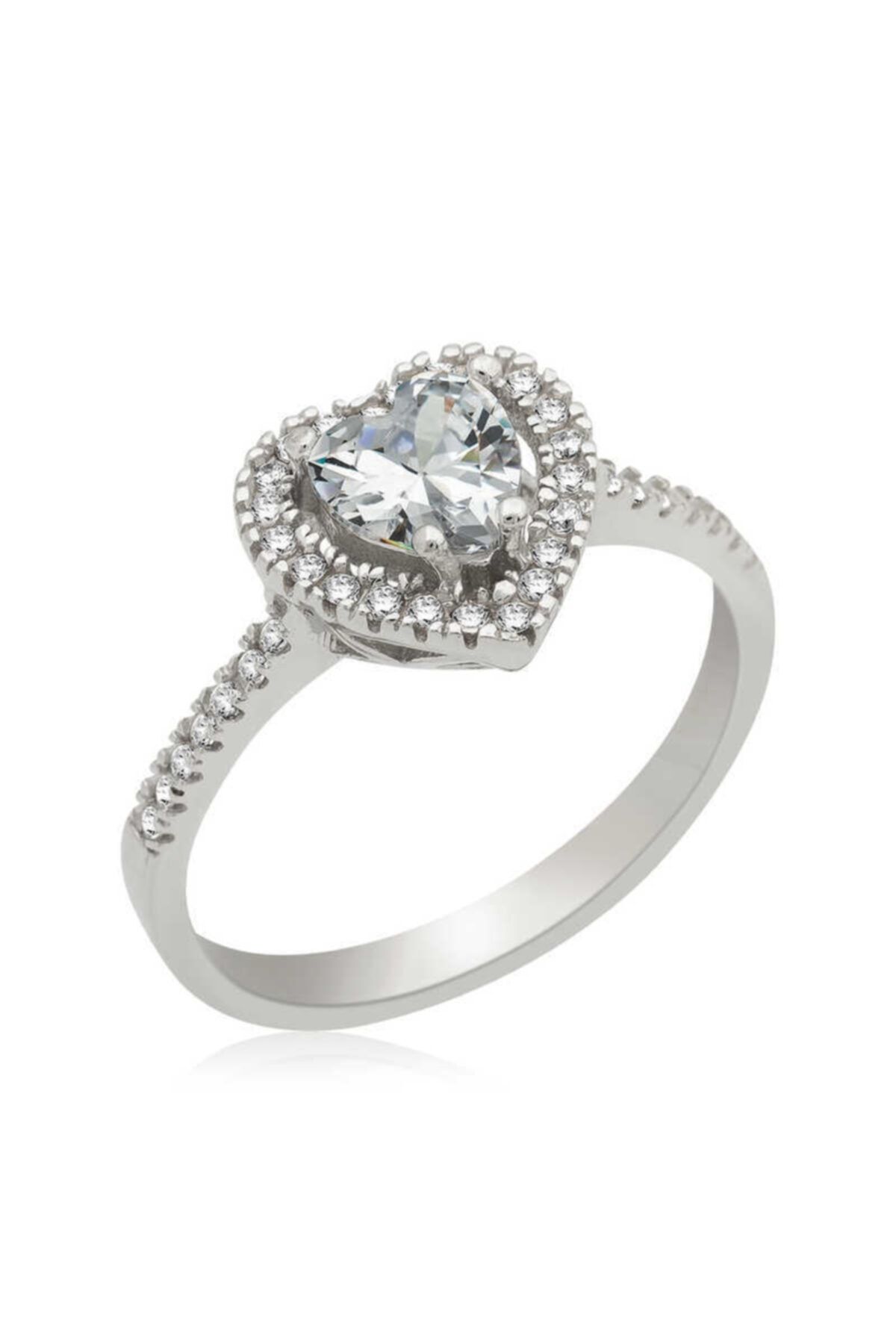 SilverXJewellery Gümüş Kalpli Bayan Yüzük