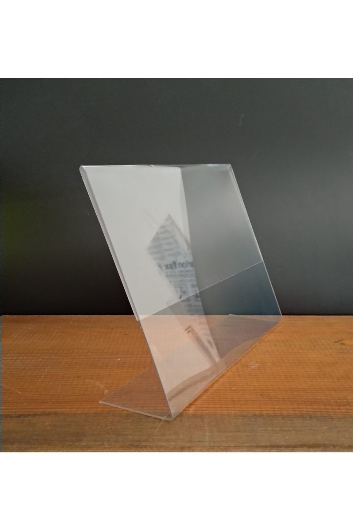 san Etiketlik Fiyatlık A6 L Tipi Yatay Föylük Etiketlik 50 Adet /masa Üstü/1mm Pet Şeffaf