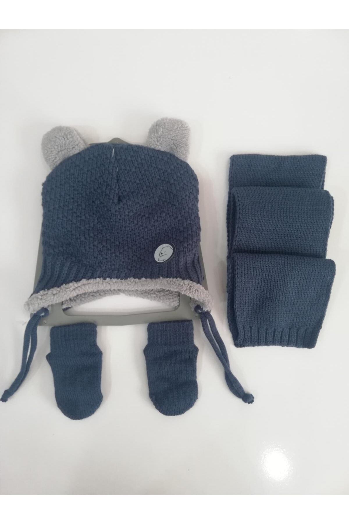 Kitti Erkek Bebek Atkı Bere Eldiven Üçlü Takım K2150-06-025