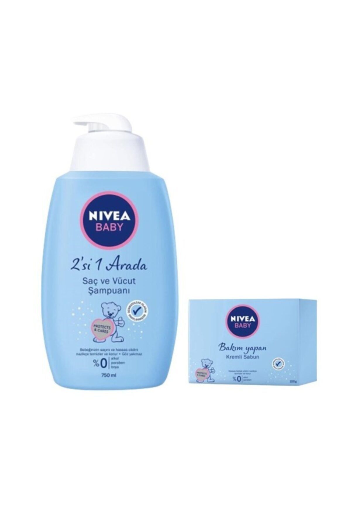 Nivea Baby Saç Ve Vücut Şampuanı 750 Ml + Kremli Bakım Yapan Bebek Sabunu 100 Gr