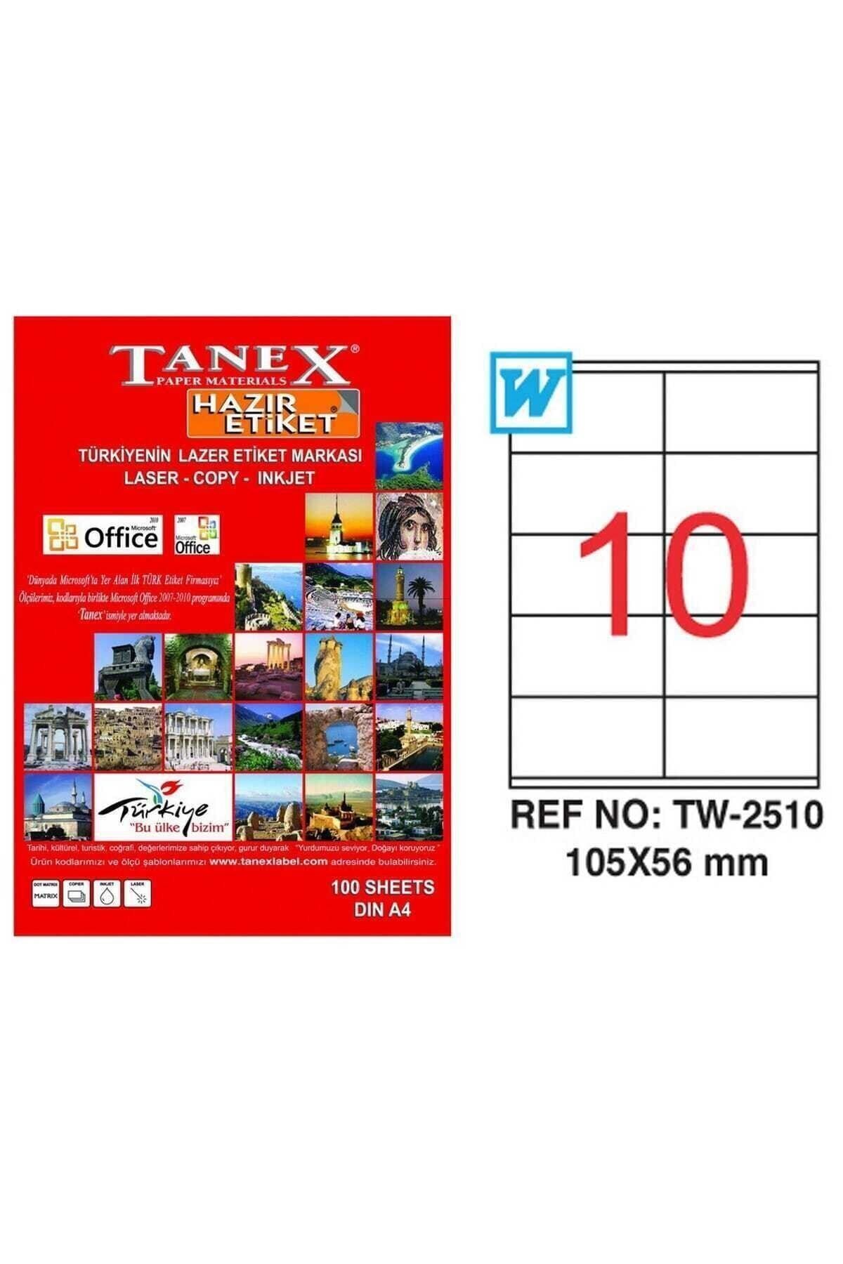 Tanex Laser Etiket Tw 2510 105 X 56 mm