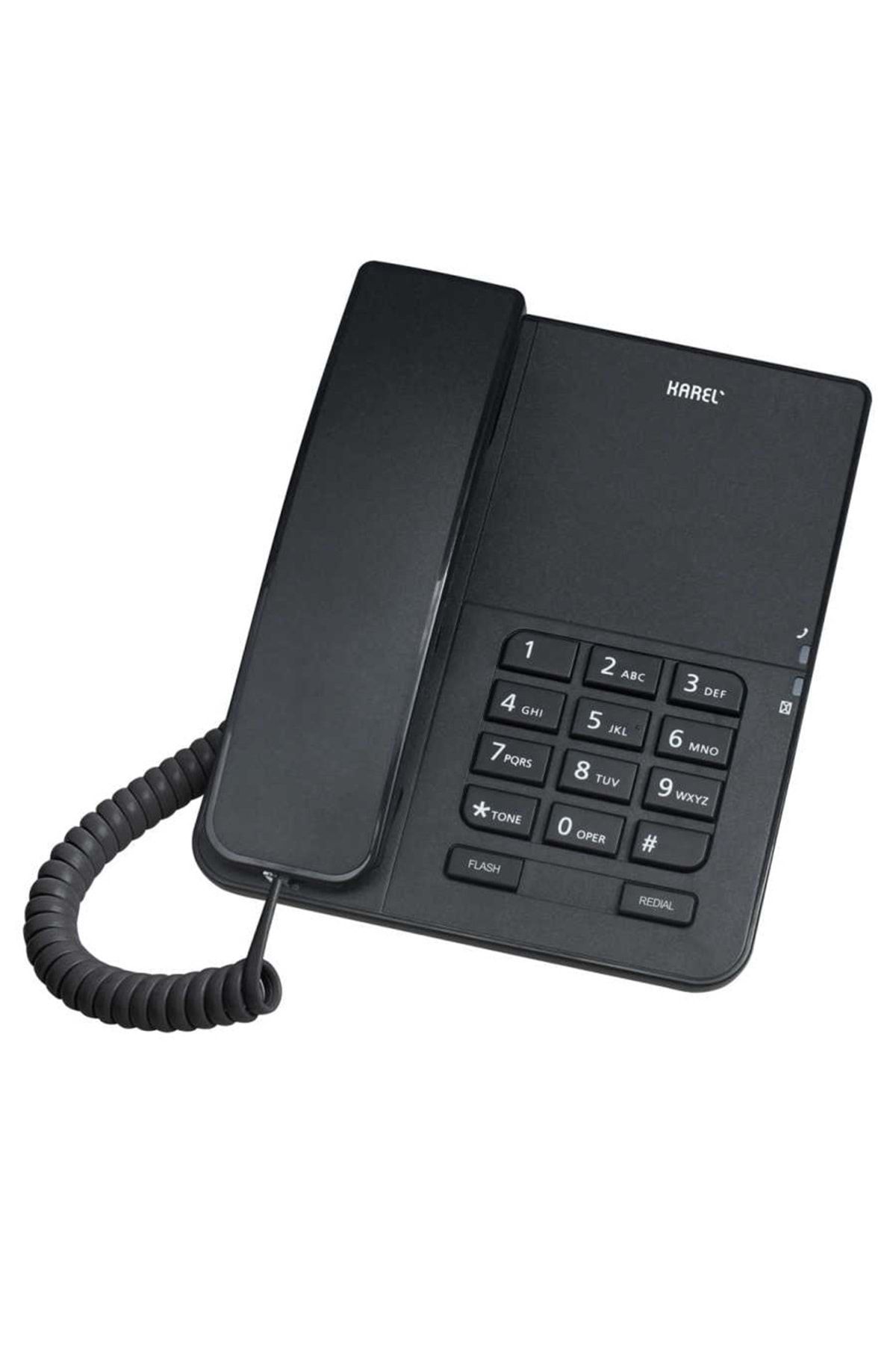 KAREL Tm140 Siyah Analog Dahili Masaüstü Kablolu Telefon