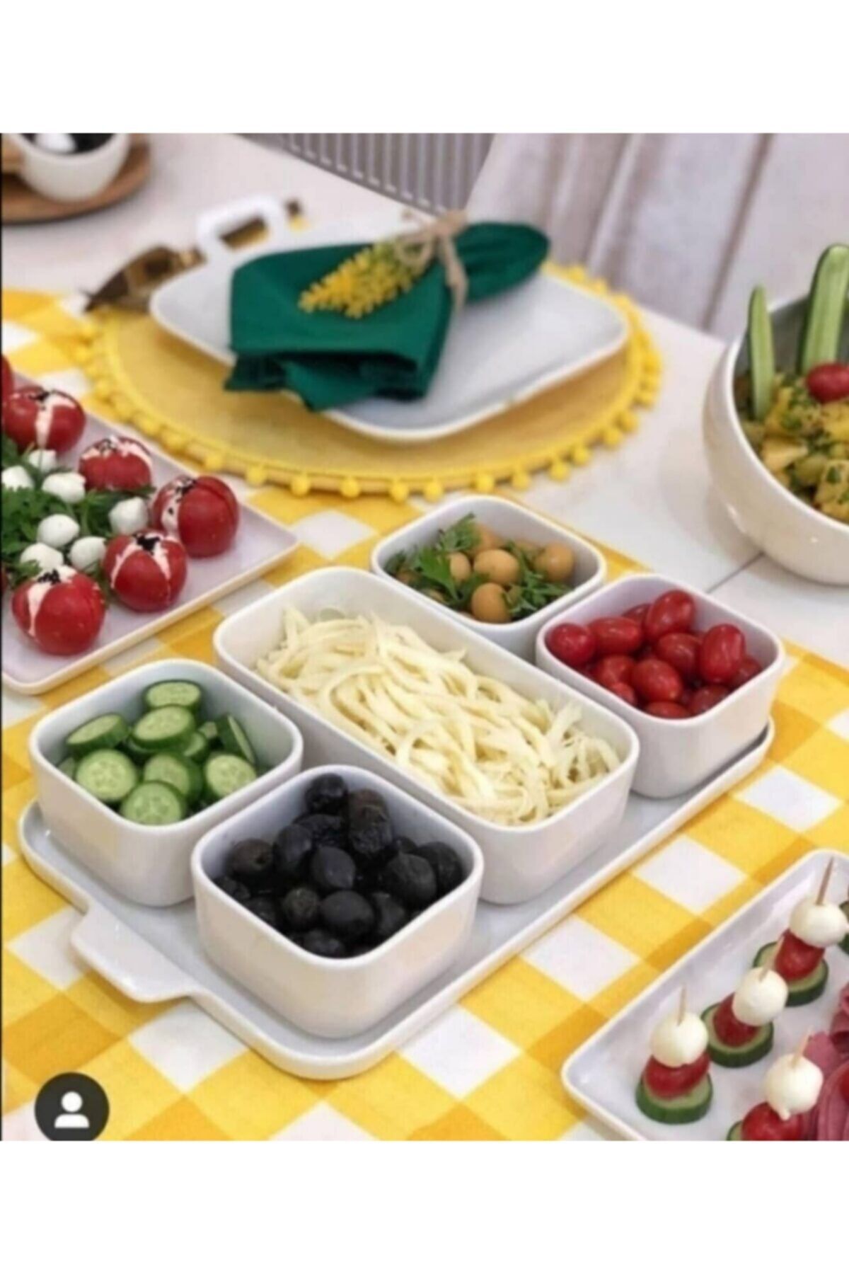 ACAR HOME Kesen Züccaciye Porselen Beyaz 6 Lı Kapaklı Kahvaltılık
