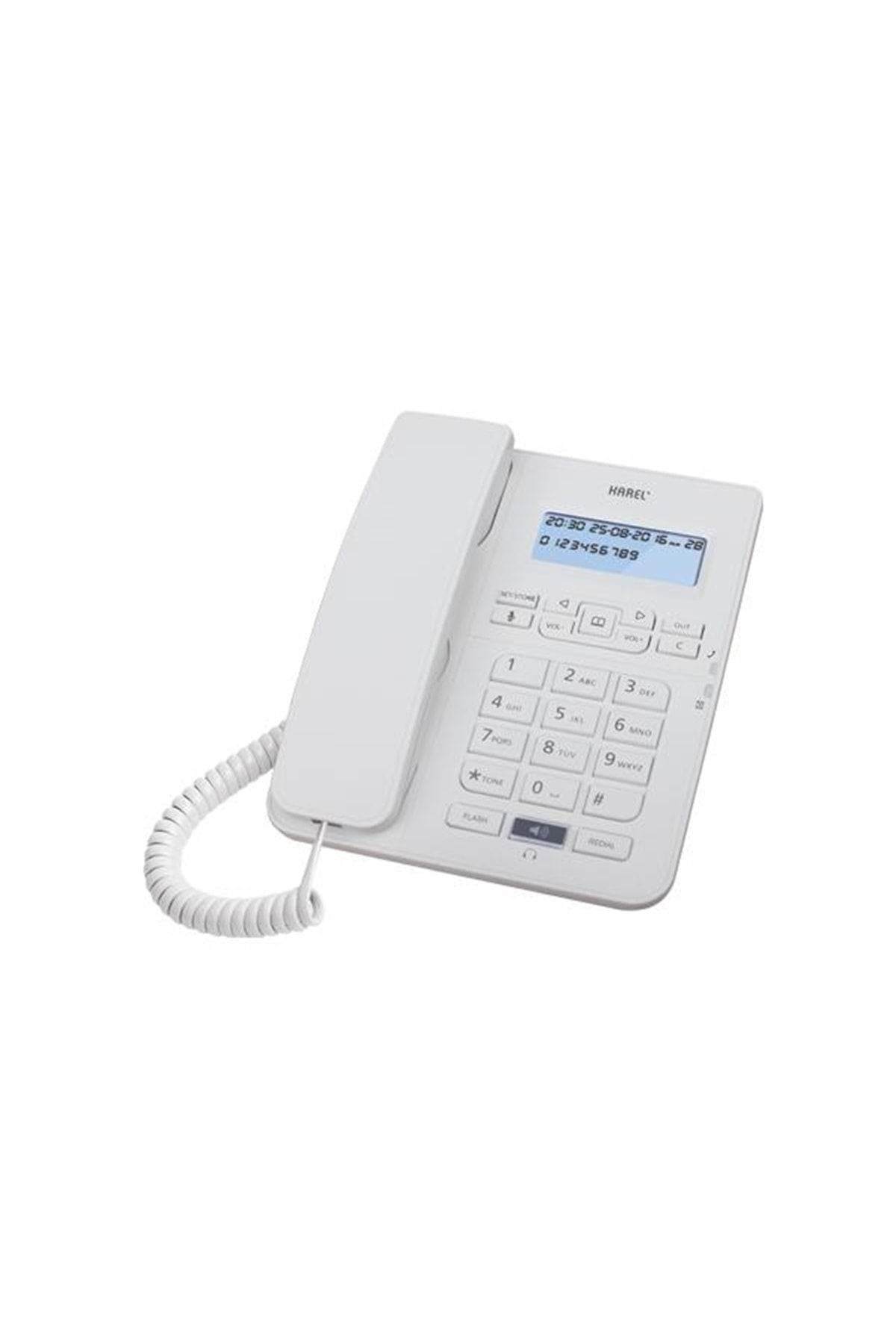 KAREL Tm145 Krem Analog Dahili Lcd Ekran Masaüstü Kablolu Telefon