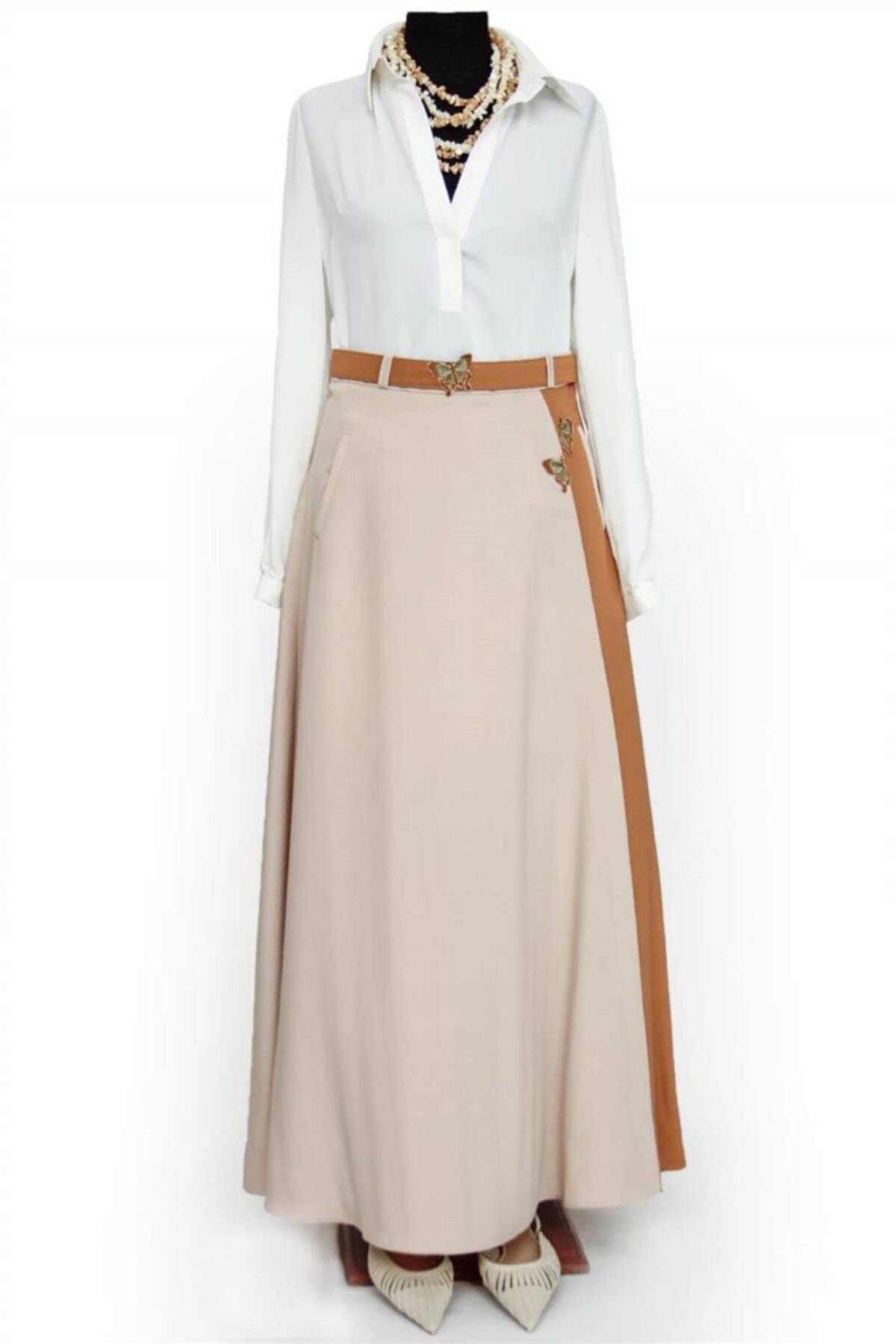 Vivencia Çift Kumaşlı Taş Etek