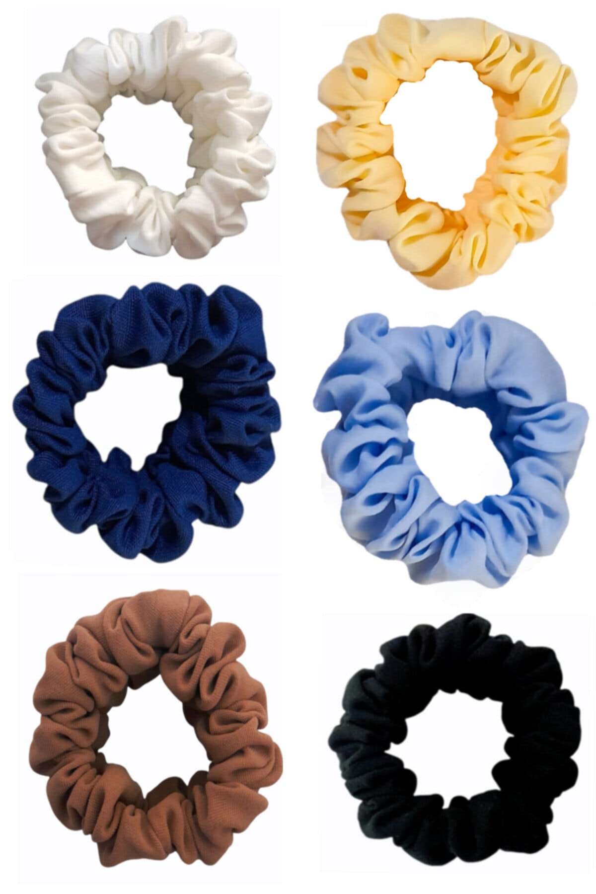 VANİSCE Kadın 6'lı Düz Renk Çift Lastik Toka Seti