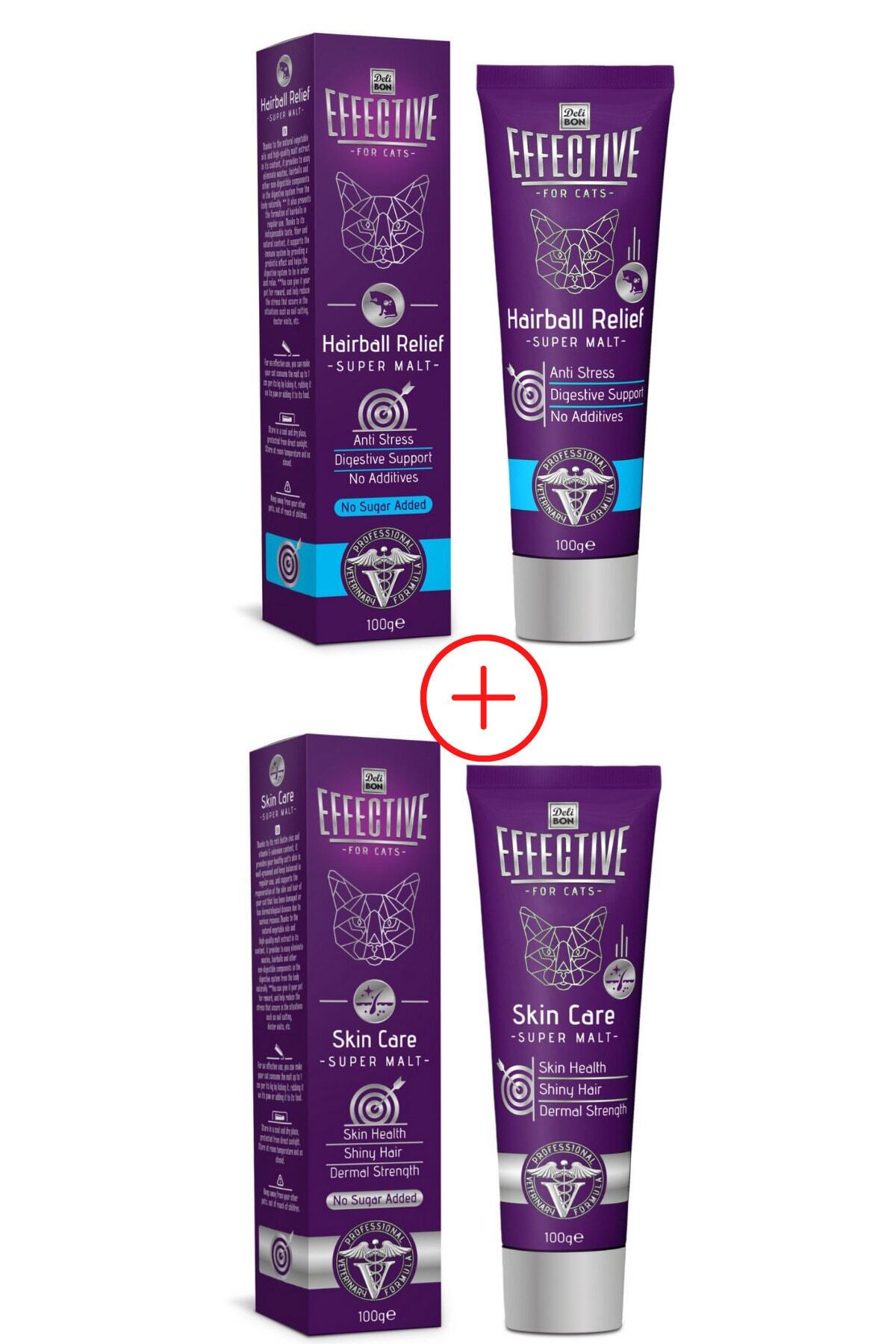 Delibon Effective Tüy Yumağı Önleyici Ve Dermatolojik Etkili Yavru Ve Yetişkin Kedi Maltı 2'li Set