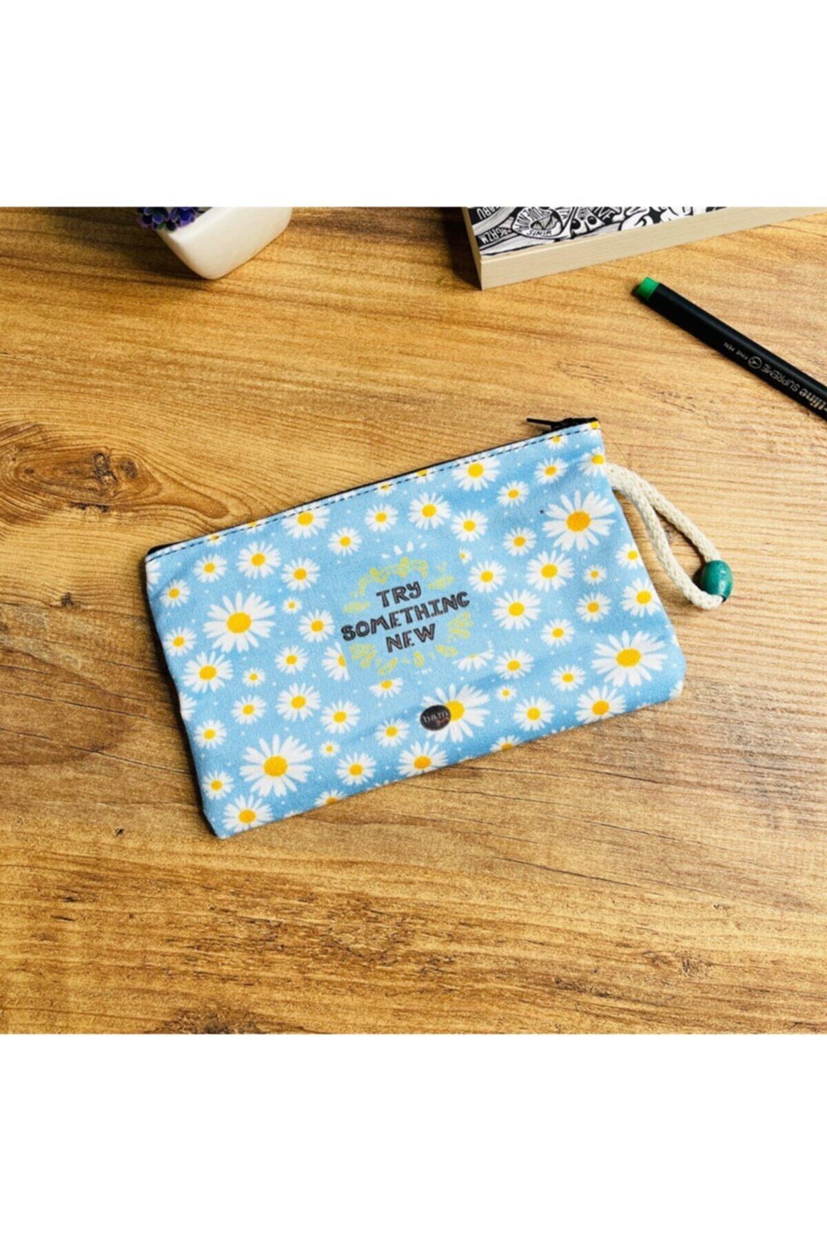 muustie Özel Baskılı Tasarım Fermuarlı Kumaş Kalemlik Çanta 19,5 X 12,5 Cm