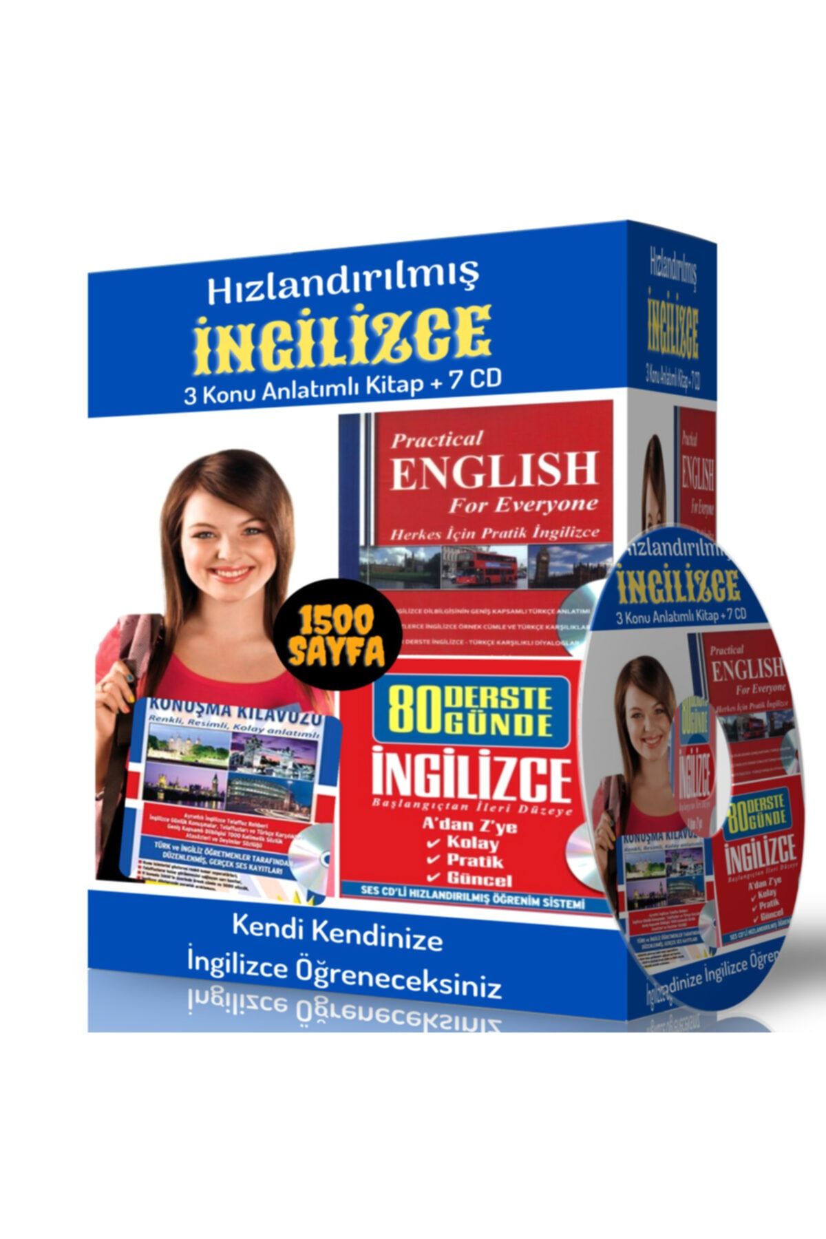 Enine Boyuna Eğitim Hızlı Ingilizce Öğreten Eğitim Seti