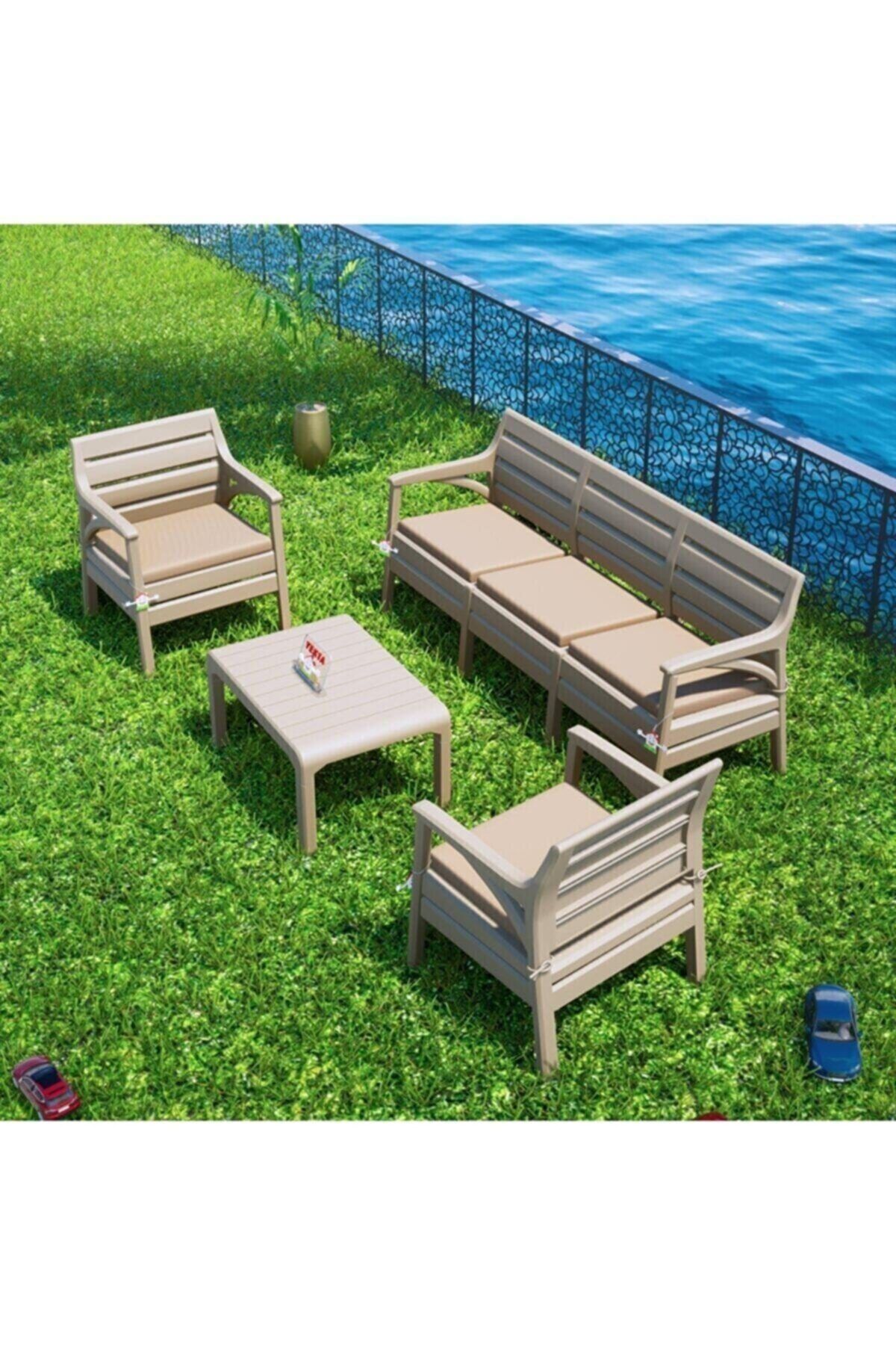 Holiday Hawai Concept Hawai Set Oturma Grubu Bej Capicino