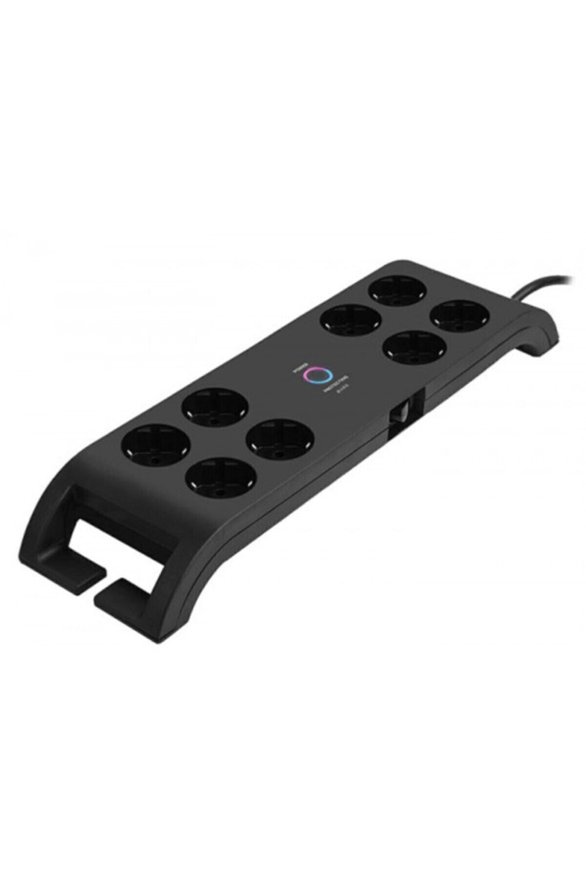 SLINK Spg3080 2 Metre 3g1.5mm2 900 Joule 8 Li Akım Korumalı Siyah Priz
