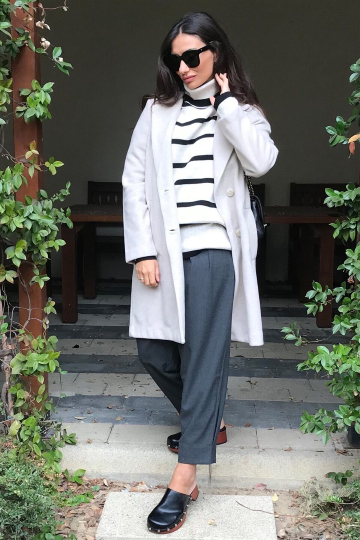 4Sisters Fashion Düğmeli Bej Midi Boy Kaban