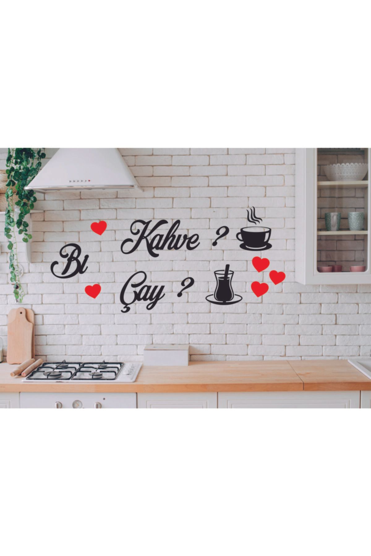 Essa Tasarım Dekoratif Mutfak Süsü, Bi Çay Bi Kahve