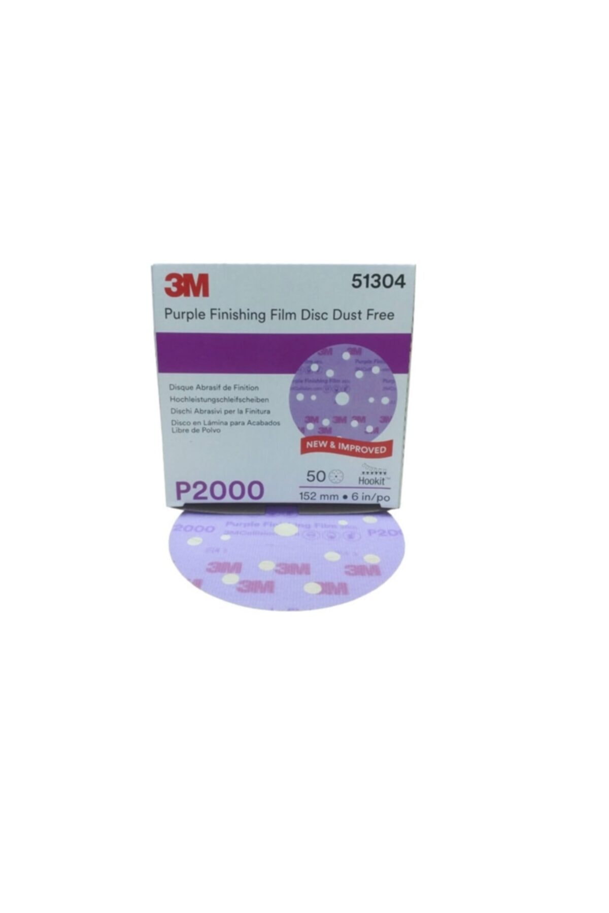 3M 51304 260l+ Hookit 15 Deliklidisk Zımpara 150mm P2000(1 Adet)