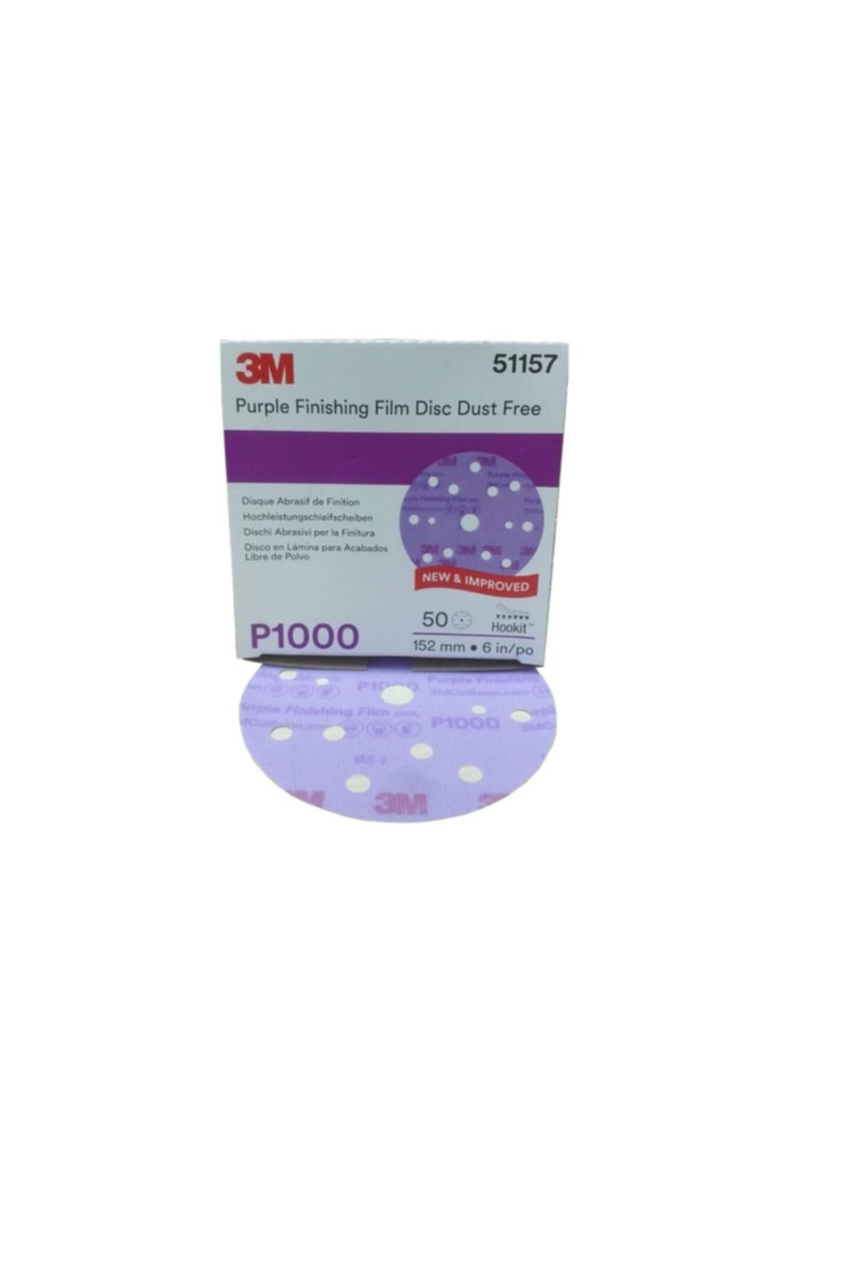 3M 51157 260l+ Hookit 15 Delikli Diskzımpara 150mm P1000(1 Adet)