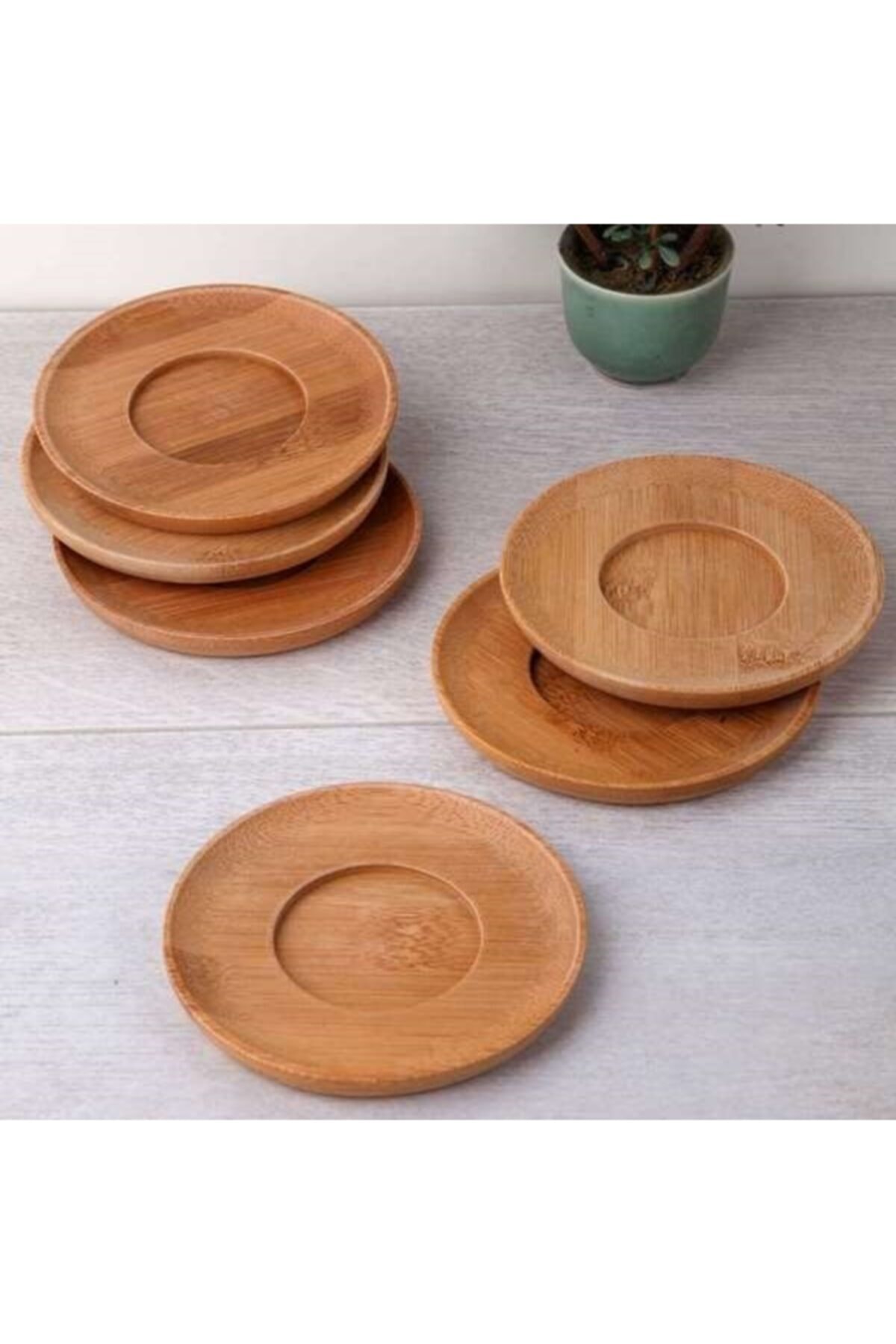 SERAMİKCİ Bambu 6 Lı Çay Tabağı 10cm