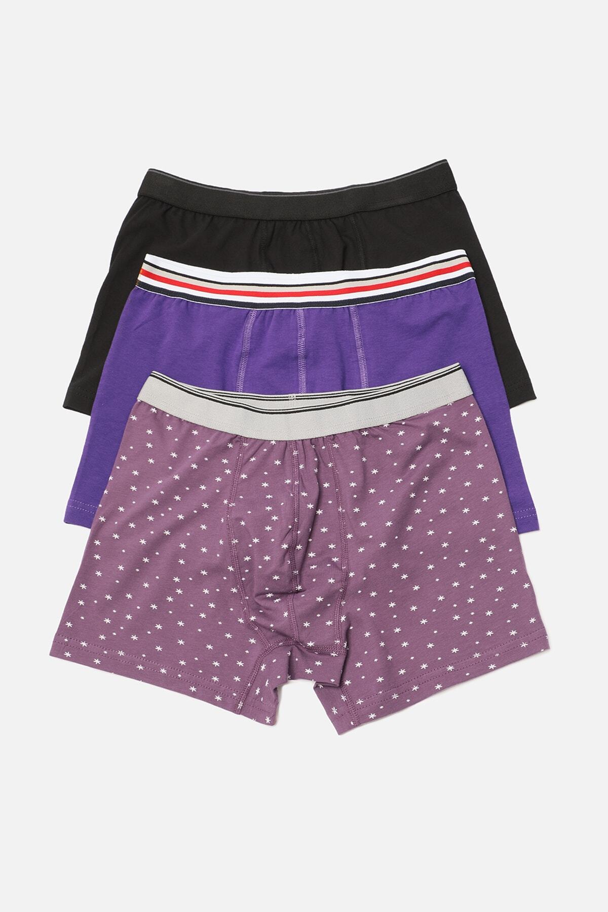 TRENDYOL MAN Çok Renkli Erkek 3'lü Paket Boxer TMNAW22BX0108