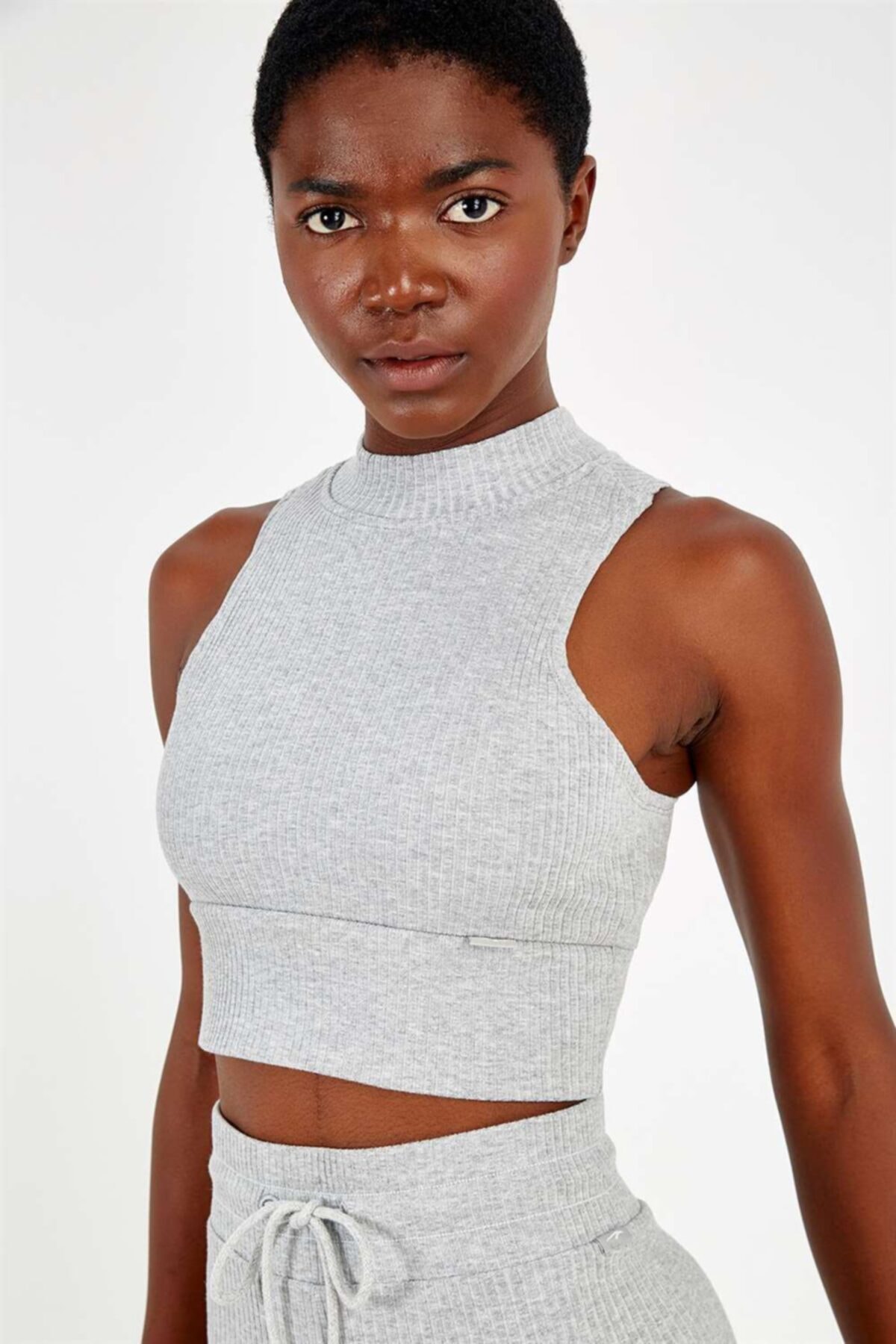 MARATON Gri Melanj Kadın Dokulu Bra Sporcu Sütyeni