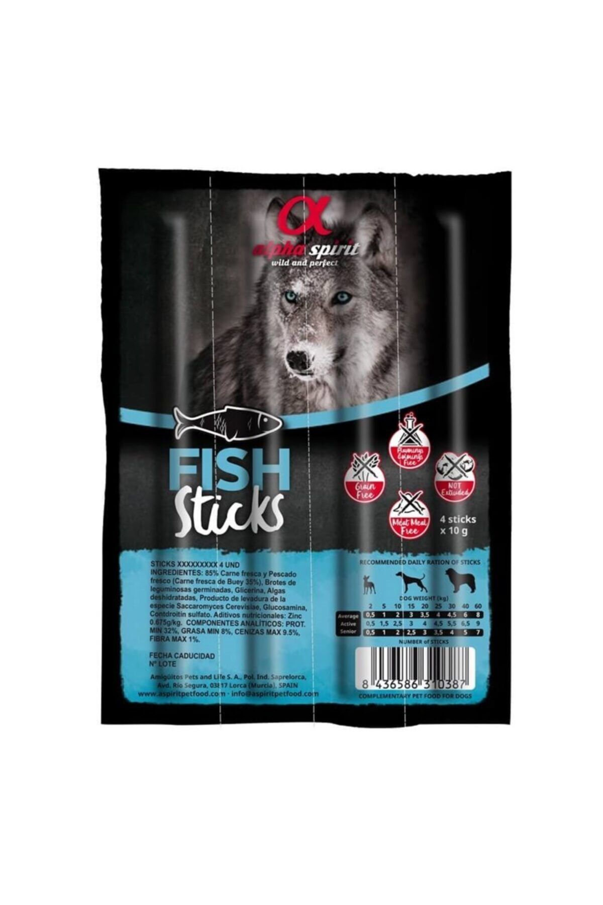 Alpha Spirit Balıklı Sticks Köpek Ödülü 4x10 gr