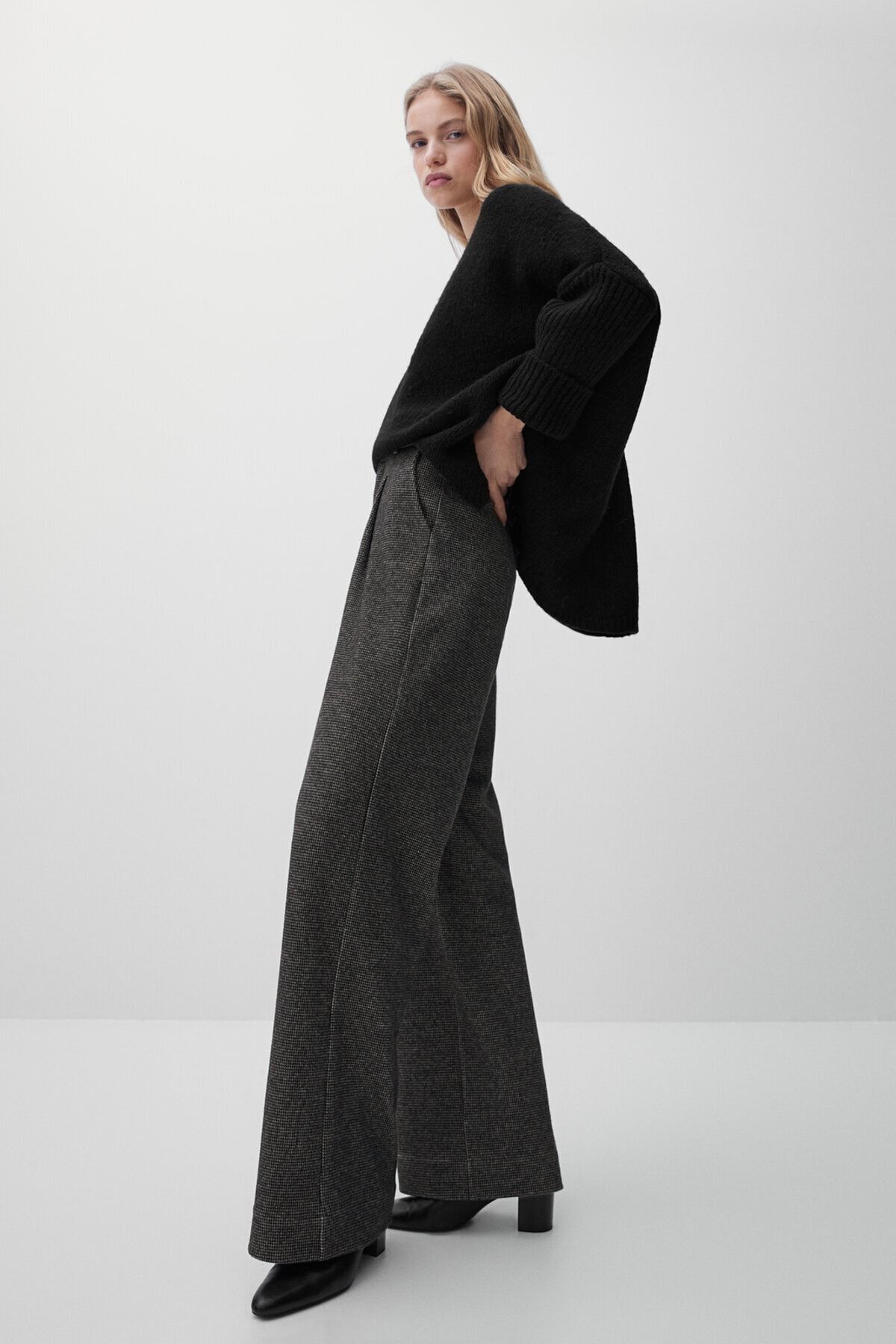 Massimo Dutti Kazayağı Desenli Takım Pantolonu