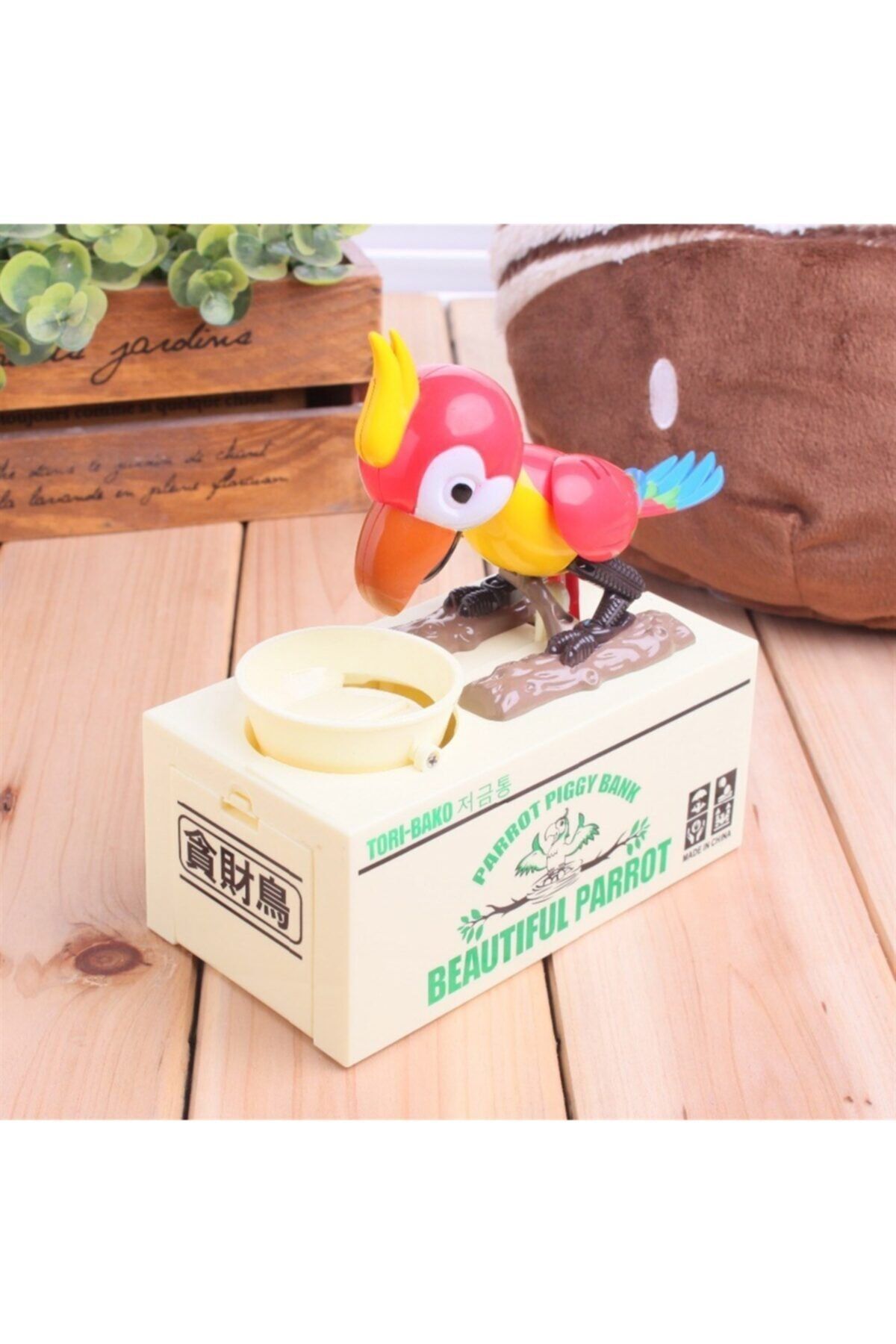 mavitekstil Oyuncak Kumbara Parrot Piggy Bank Para Yiyen Papağan Erk