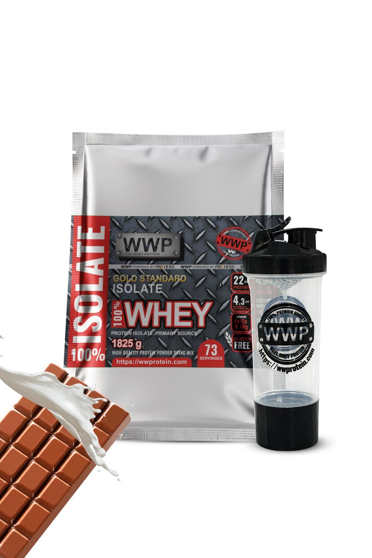 WWP Whey Protein 100% Isolate 1825 gr (73 SERVİNGS) Chocolate & Milk Flavor Bag Shaker