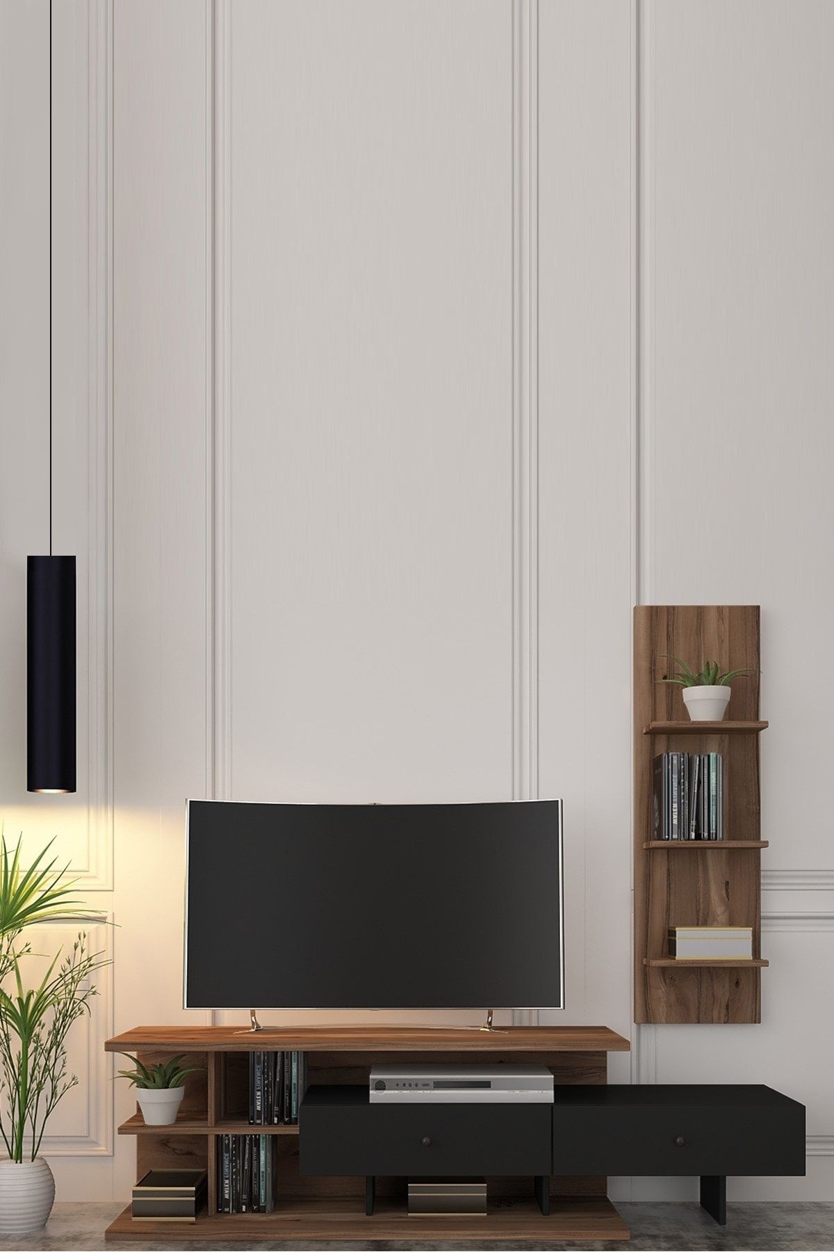 Junenext Tv Sehpası Raflı Tv Ünitesi Televizyon Sehpası Balat