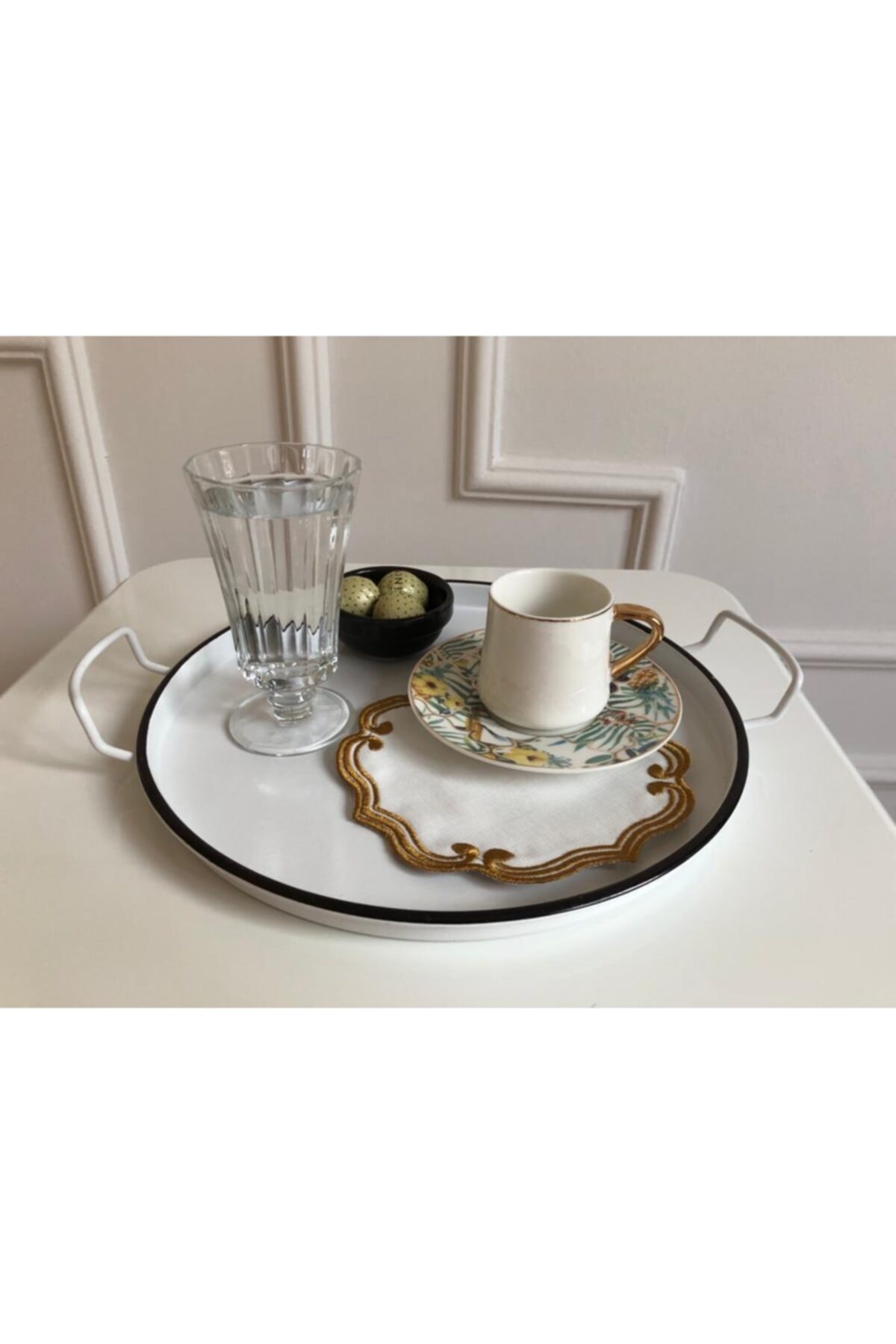 Sun Art Textile Hermes Bronz Bardak Altlığı Kokteyl Sunum Peçetesi Takımı 6'lı