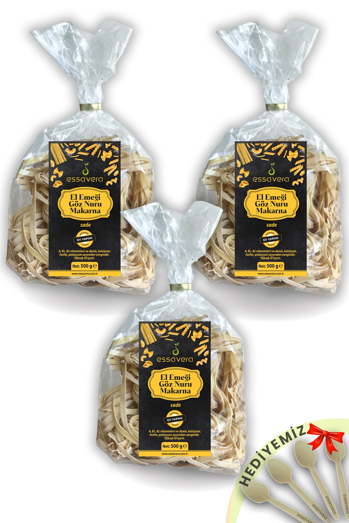 Essavera Ev Yapımı Sade Fettucine Makarna 3 Al 2 Öde