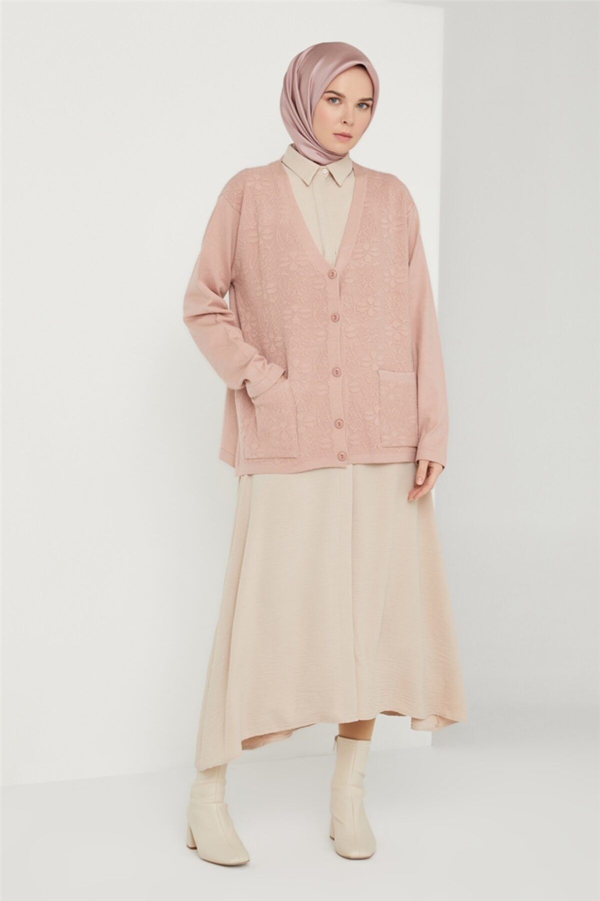 Armine Hırka 21kd9010 Pudra