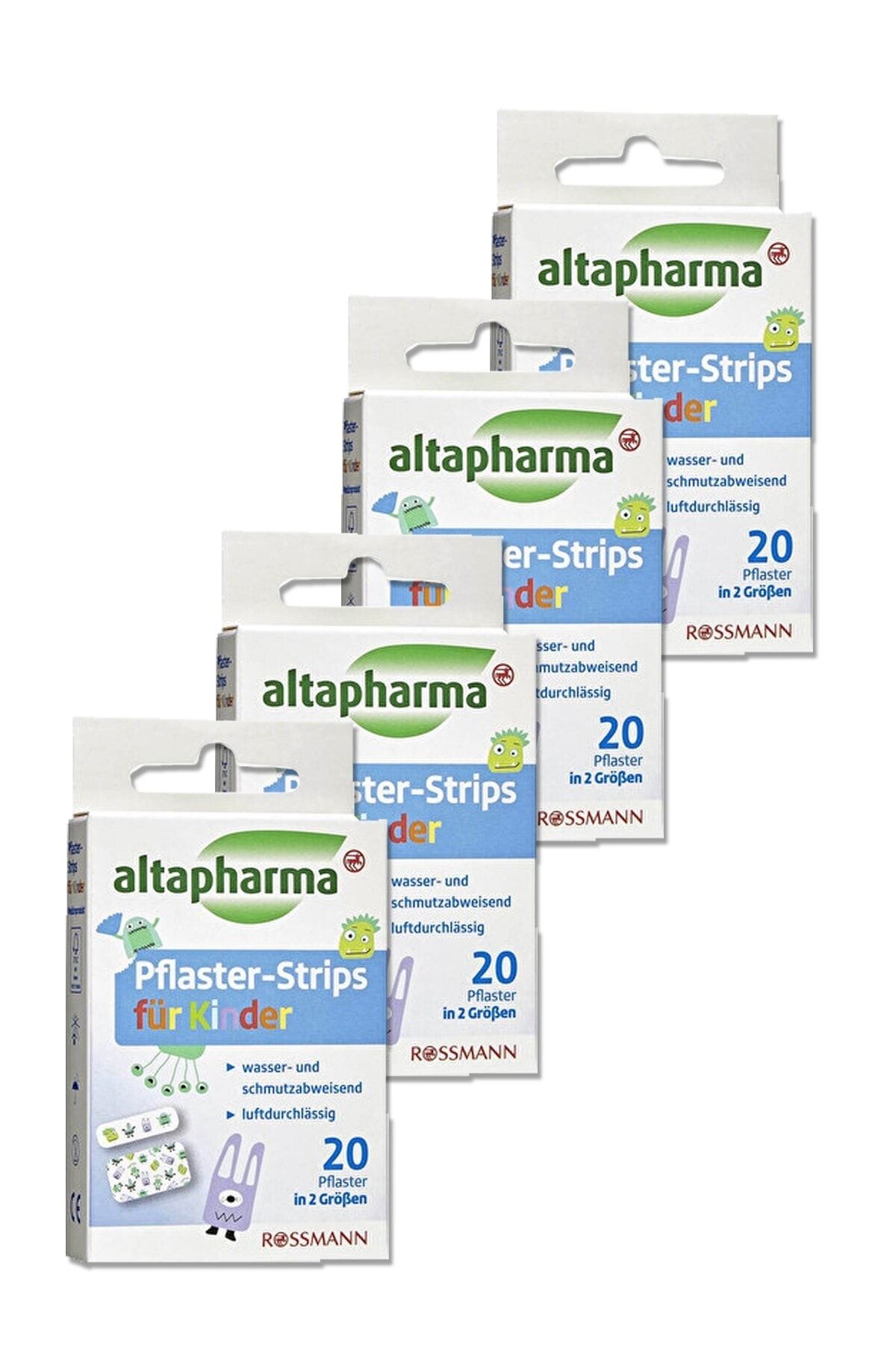 Altapharma Yara Bandı 20 Adet Çocuklar İçin Şerit Yara Bandı 2 Farklı Boyut 4 Adet