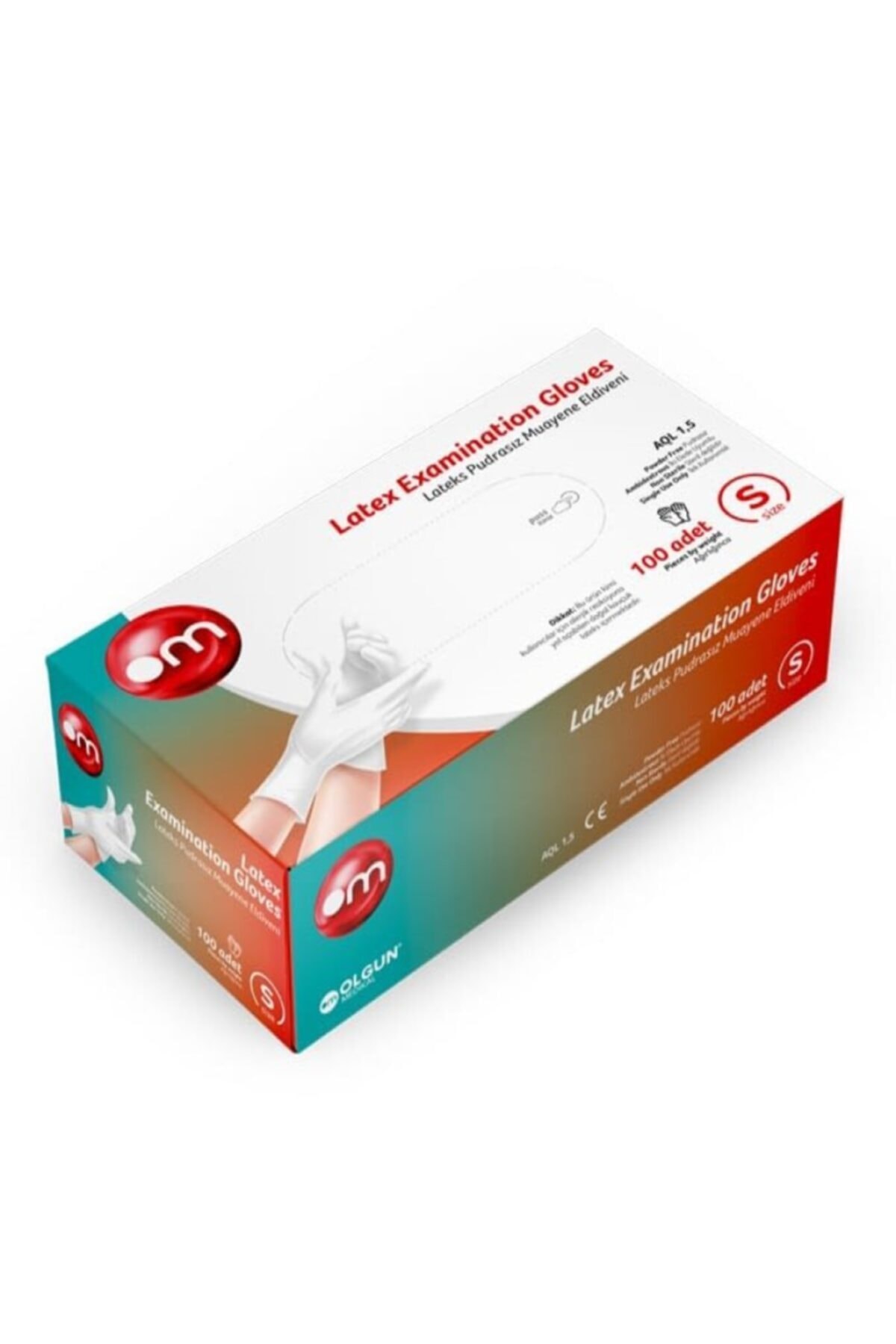 Om Latex Pudrasız Eldiven L Beden 100'lü Beyaz