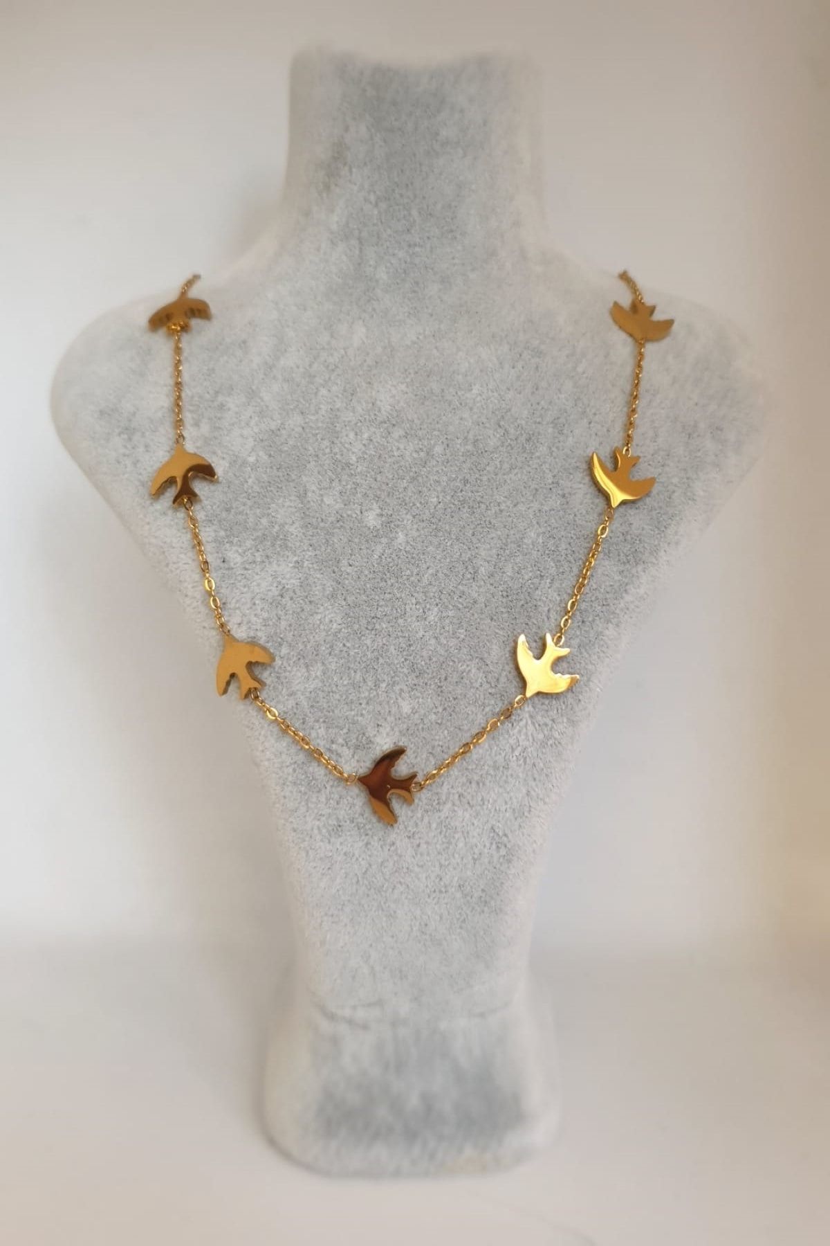 Serra Butik Martı Figürlü Çelik Gold Kolye