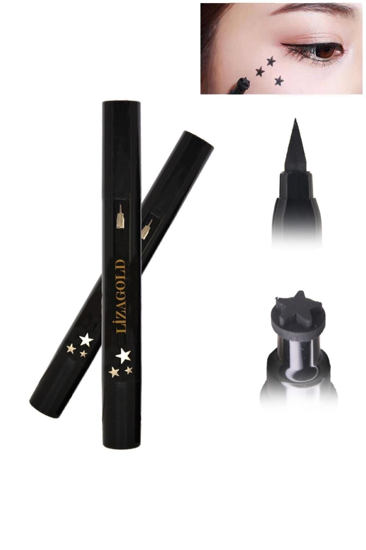 LİZAGOLD Çift Uçlu Çiçek Eyeliner Desenli