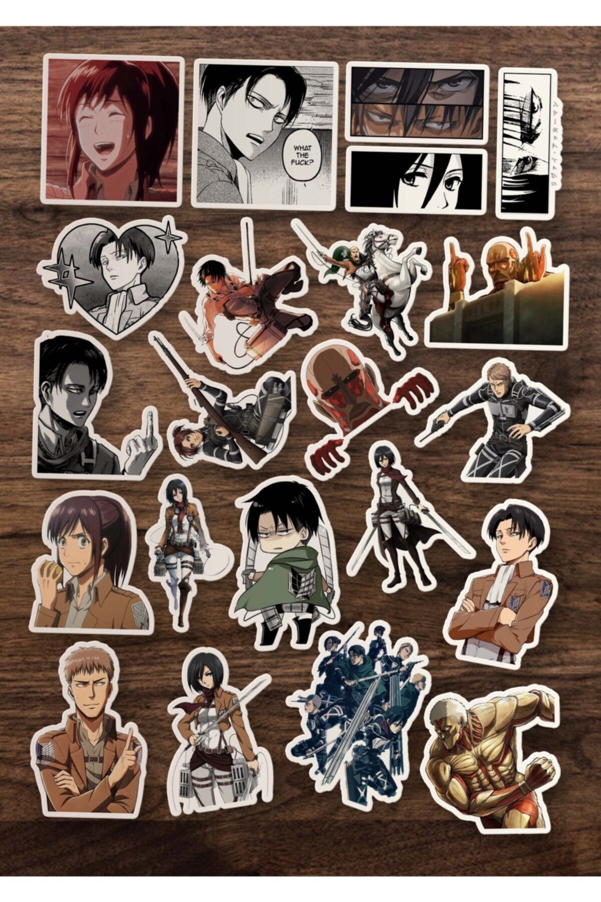 Stickir 22'li Attack On Titan Sticker Paketi 2 - Attack On Titan Laptop Sticker Seti
