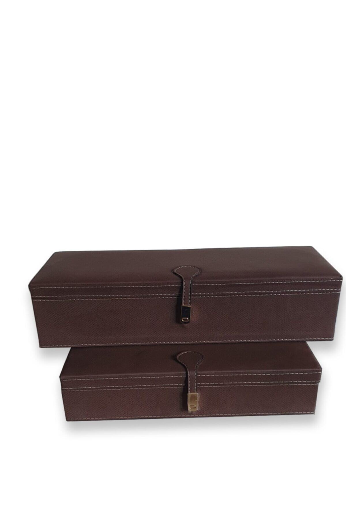 Adalinhome Deri Aksesuar Kutusu 2'li Set 12 Ve 4 Gözlü