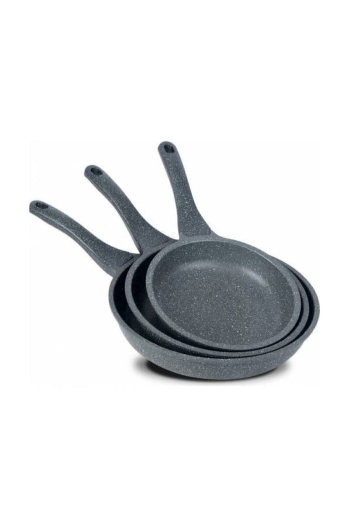 Senbaa 3'lü Granit Döküm Tava Seti 20-24-28 Cm Thermo 3lü Tava