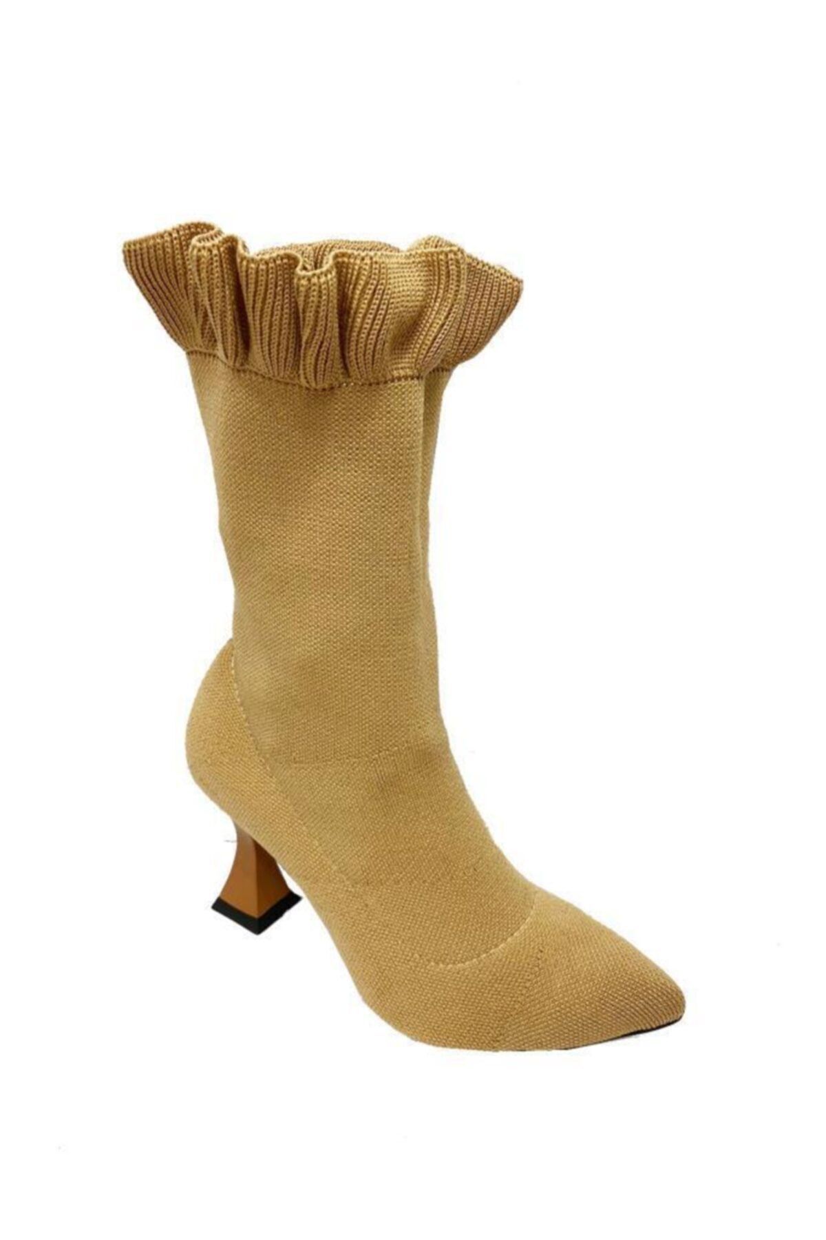 COTCOLİC 22012 Örgülü Trend Fashion Kadın Bot