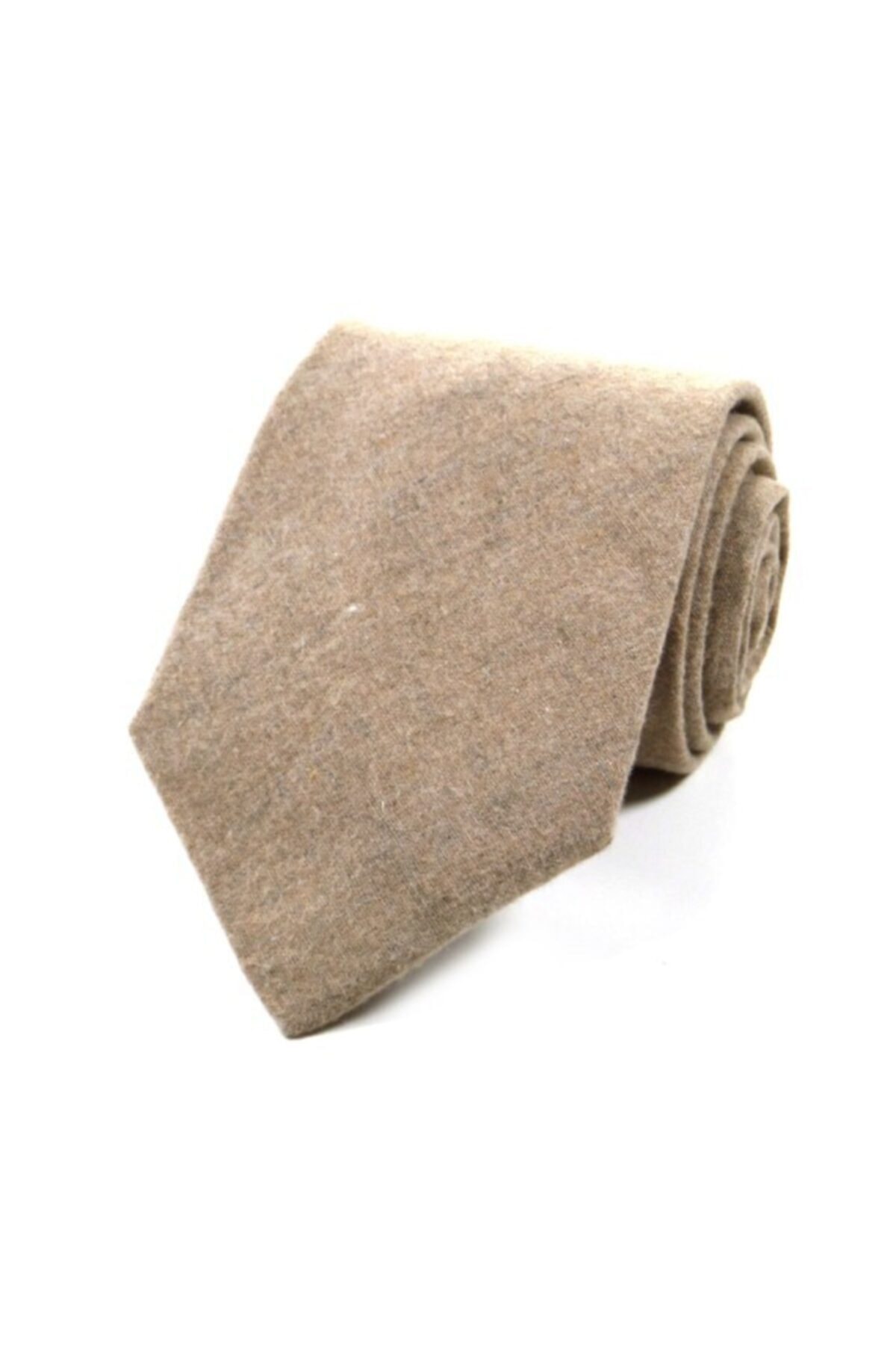 Sade Kravat Bej Düz Sade Yün Kravat 21540