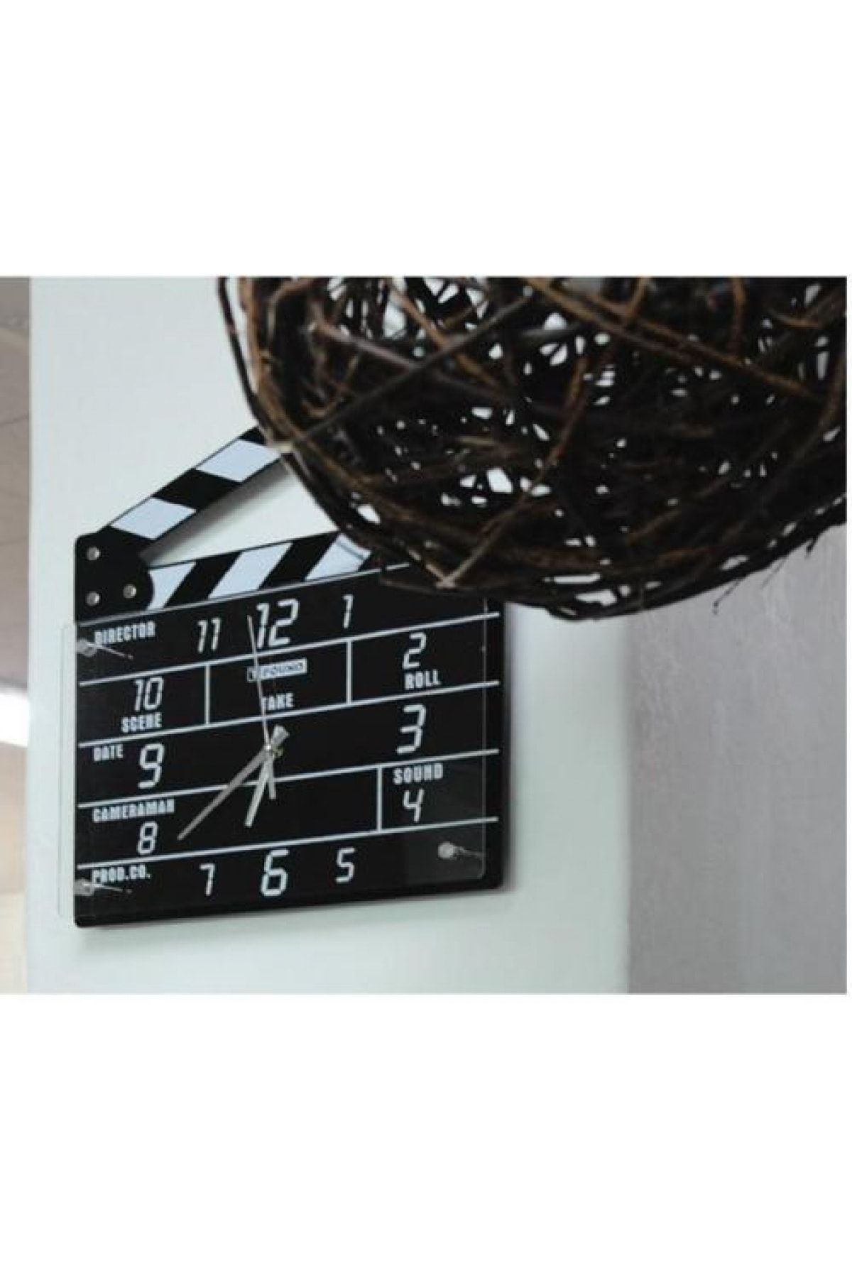 DREAM VEGA Clapperboard Clock Analog Klaket Duvar Saati