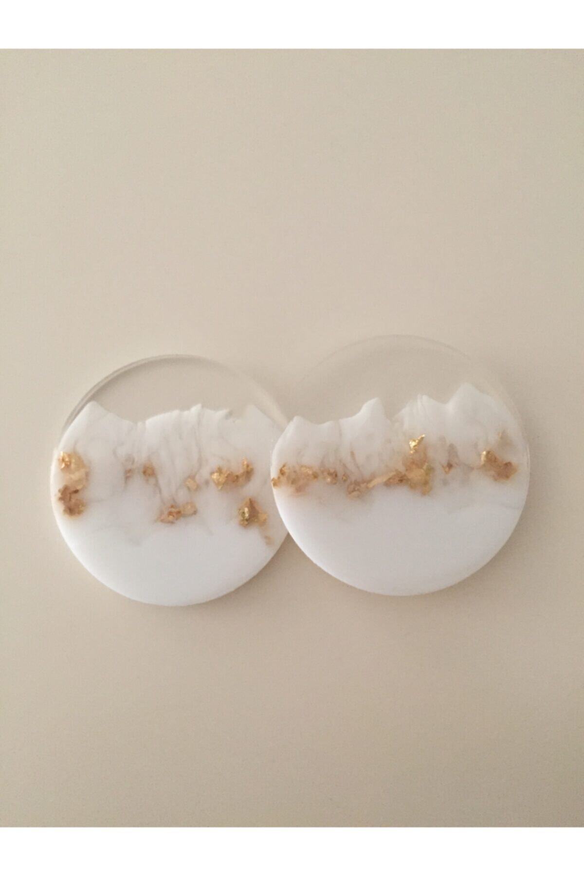 DY CANDLE ATELIER Beyaz & Şeffaf 6 Lı Bardak Altlığı