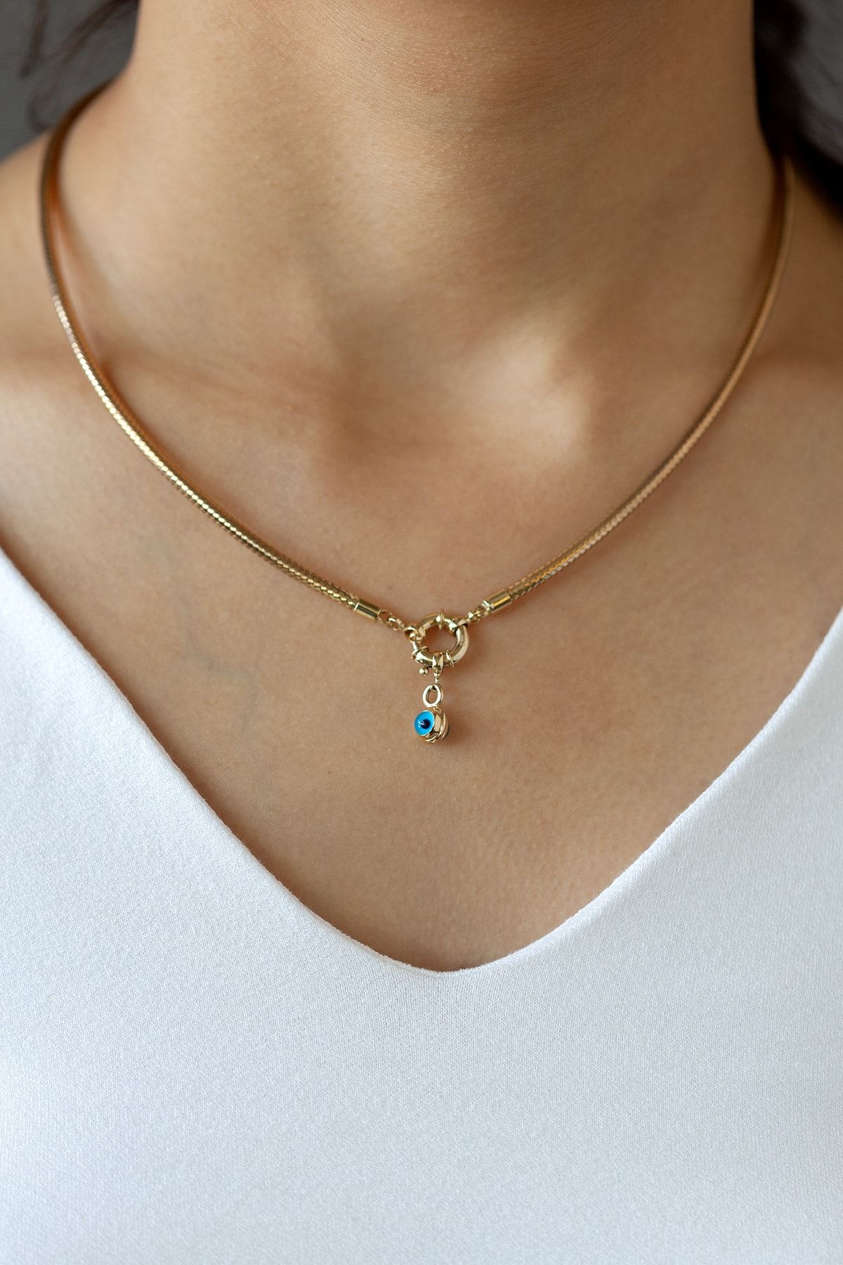 Uşaklıhafız kuyumculuk 14 Ayar Altın İtalyan Choker Zincir Kolye 36 cm