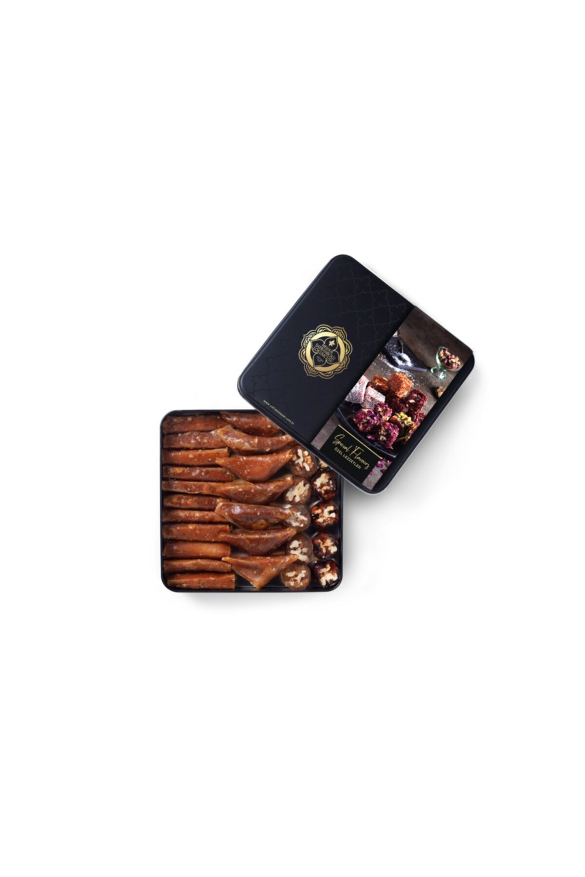 MEŞHUR SAFRANBOLU LOKUMCUSU Hediyelik Metal Kutuda Karışık Pestil & Köme 800 Gr.