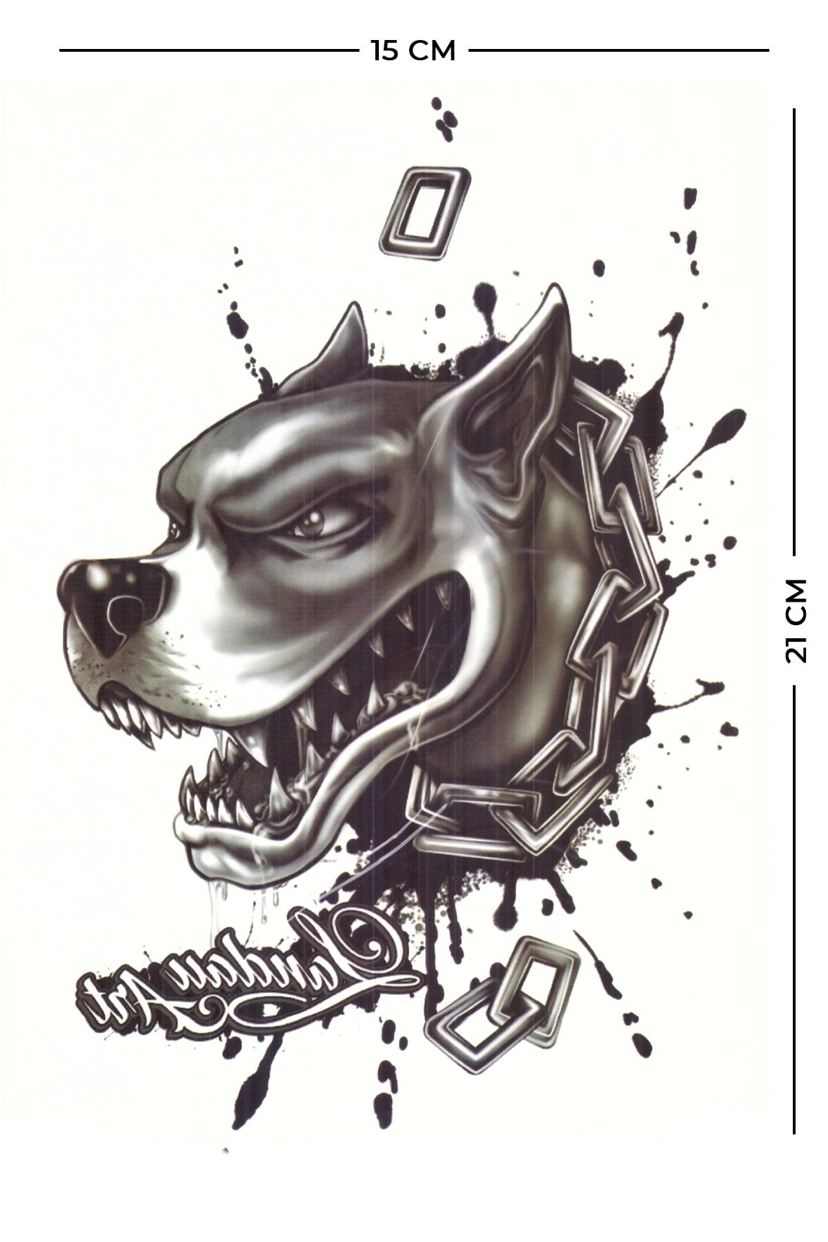 Store&Tattoo Köpek Geçici Dövme Orta Boy 21x15 Cm