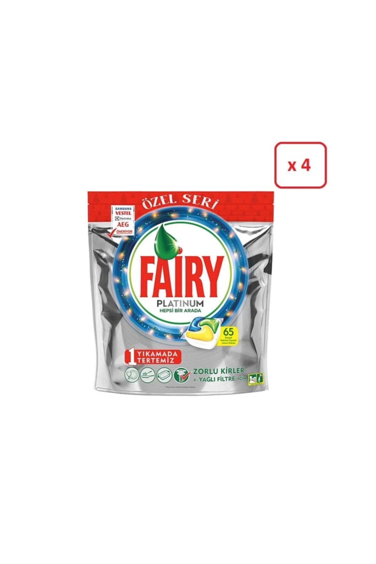 Fairy Platinum 65'li Bulaşık Tableti * 4 Paket