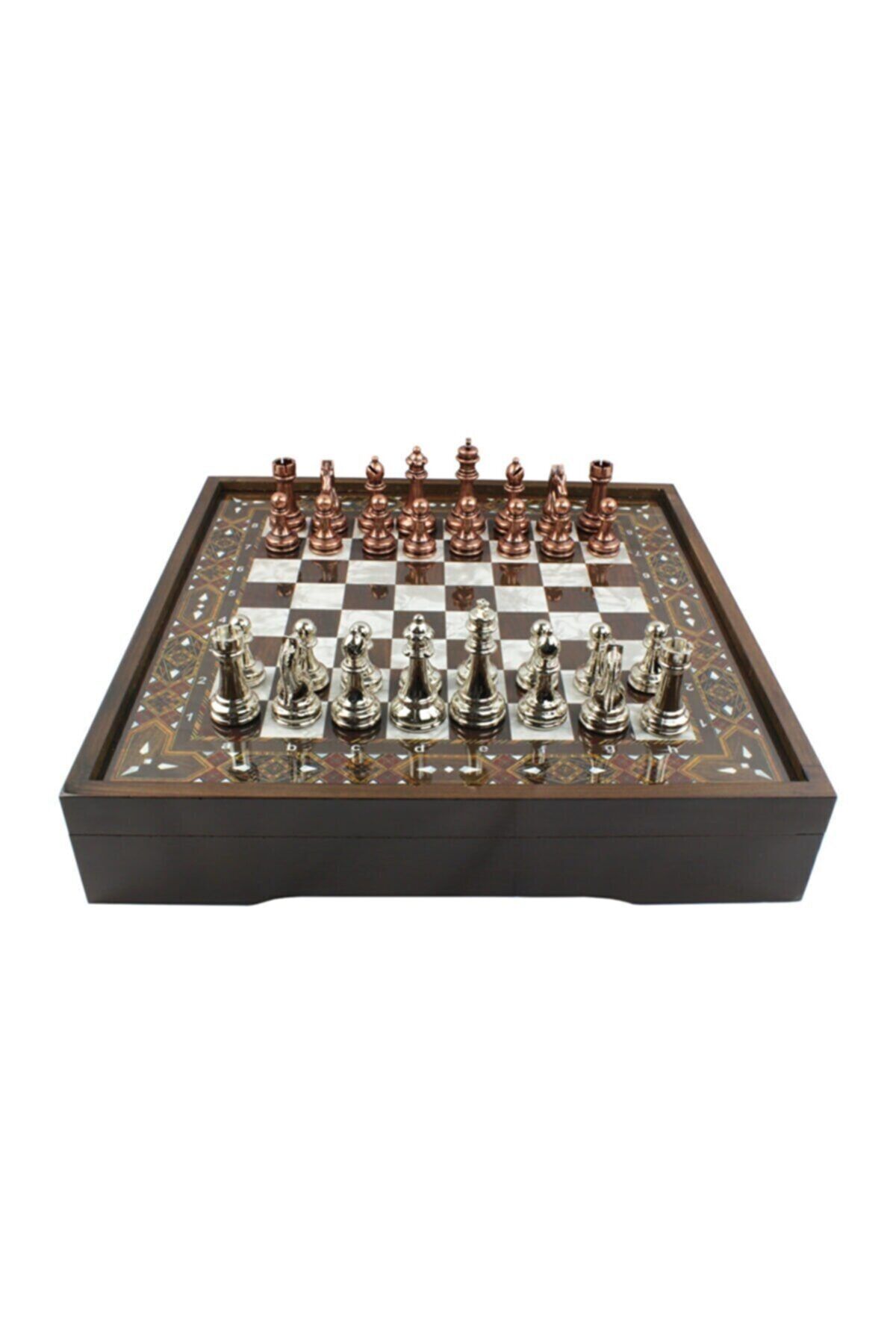 Revello Gold Silver Paslanmaz Metal Satranç Takımı Birinci Sınıf Krom Kaplama30*30 Cm