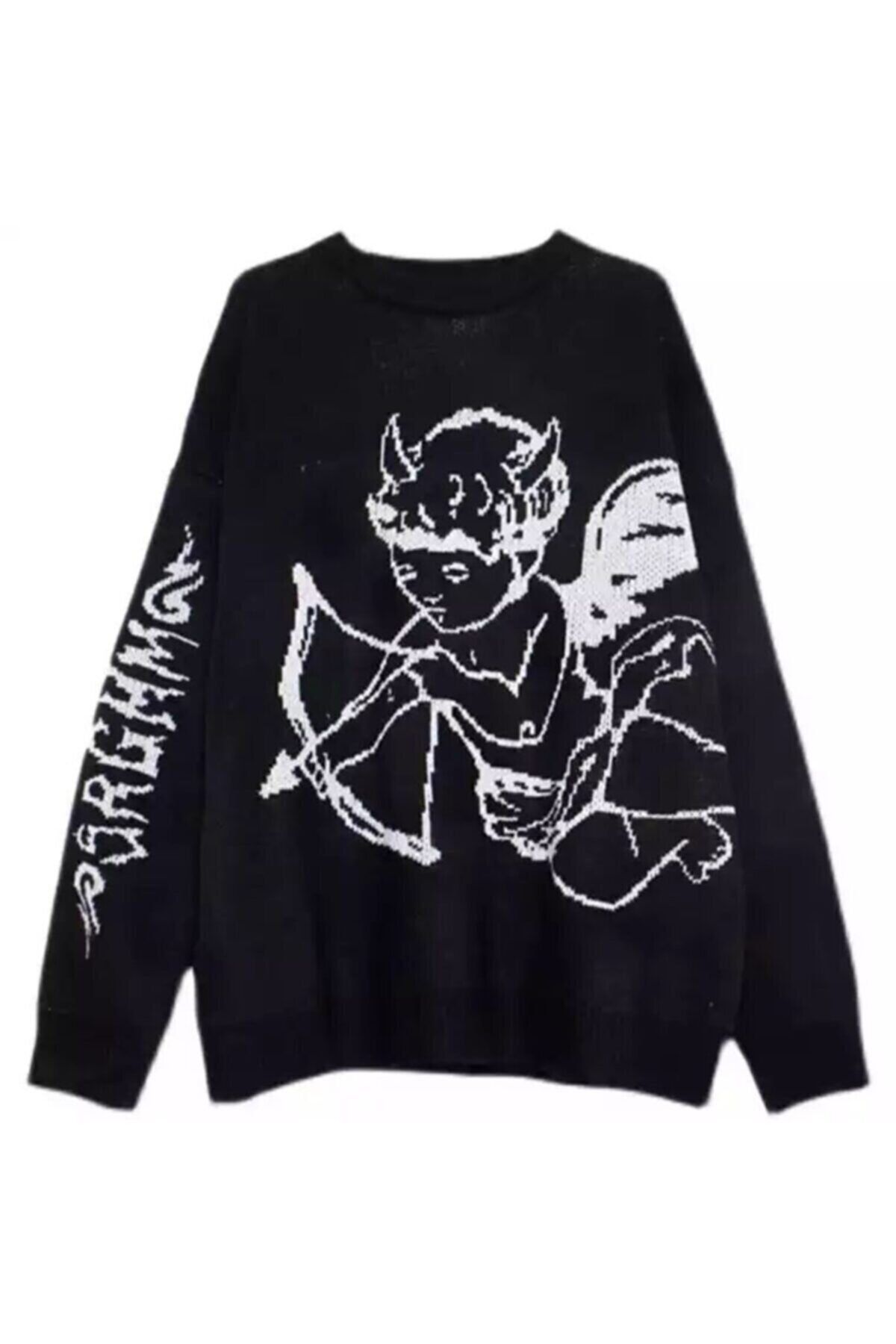 Köstebek Eros Siyah Oversize Kazak
