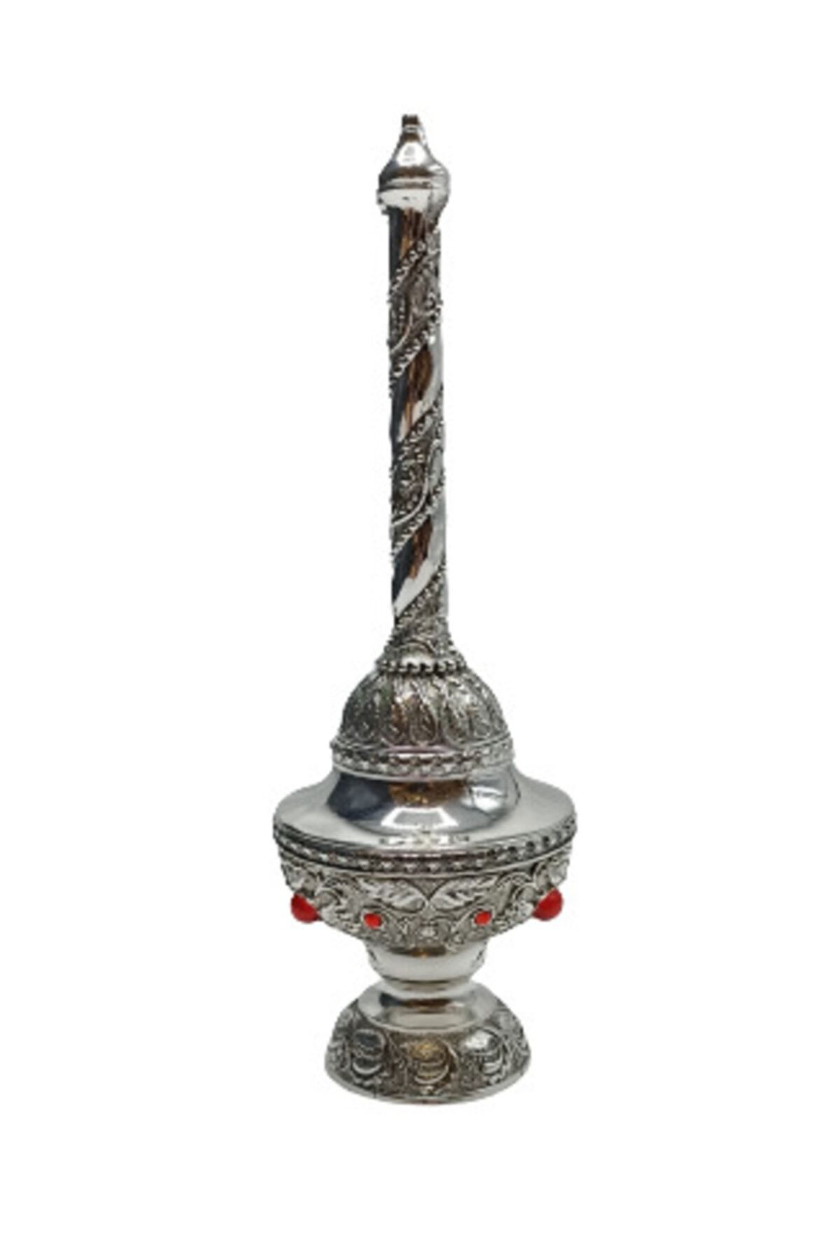 RAVİ Dekoratif Gümüş Kaplama Cam Güldanlık 22 Cm 10 Ml