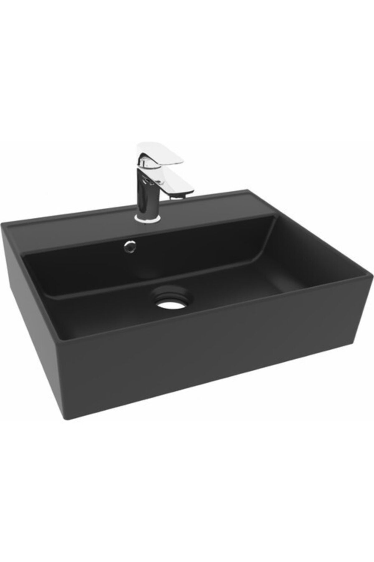ALVİT Architect Tezgah Üstü Lavabo 38x50cm Mat Siyah