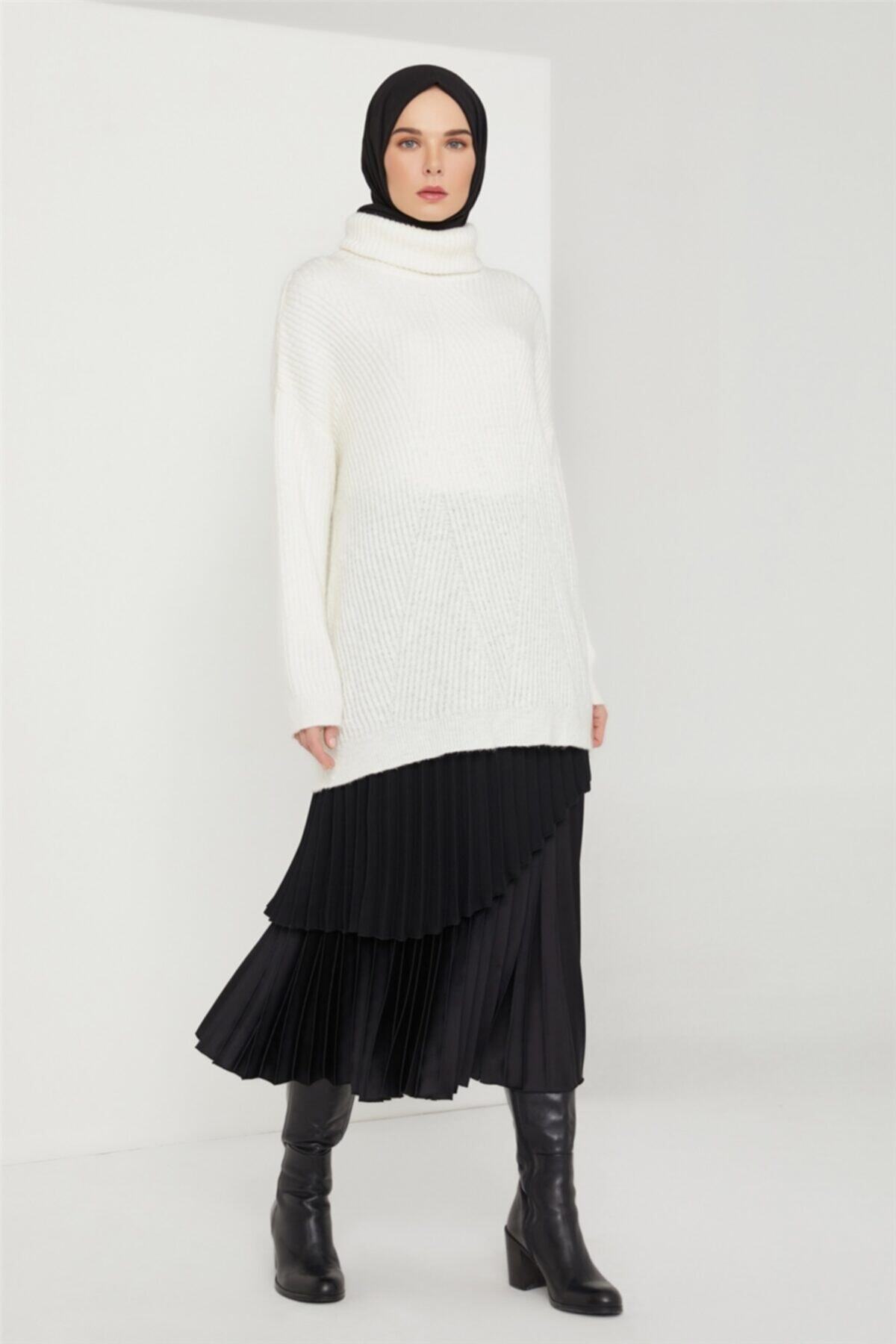 Armine Asimetrik Plise Detaylı Etek 21k1110 Siyah